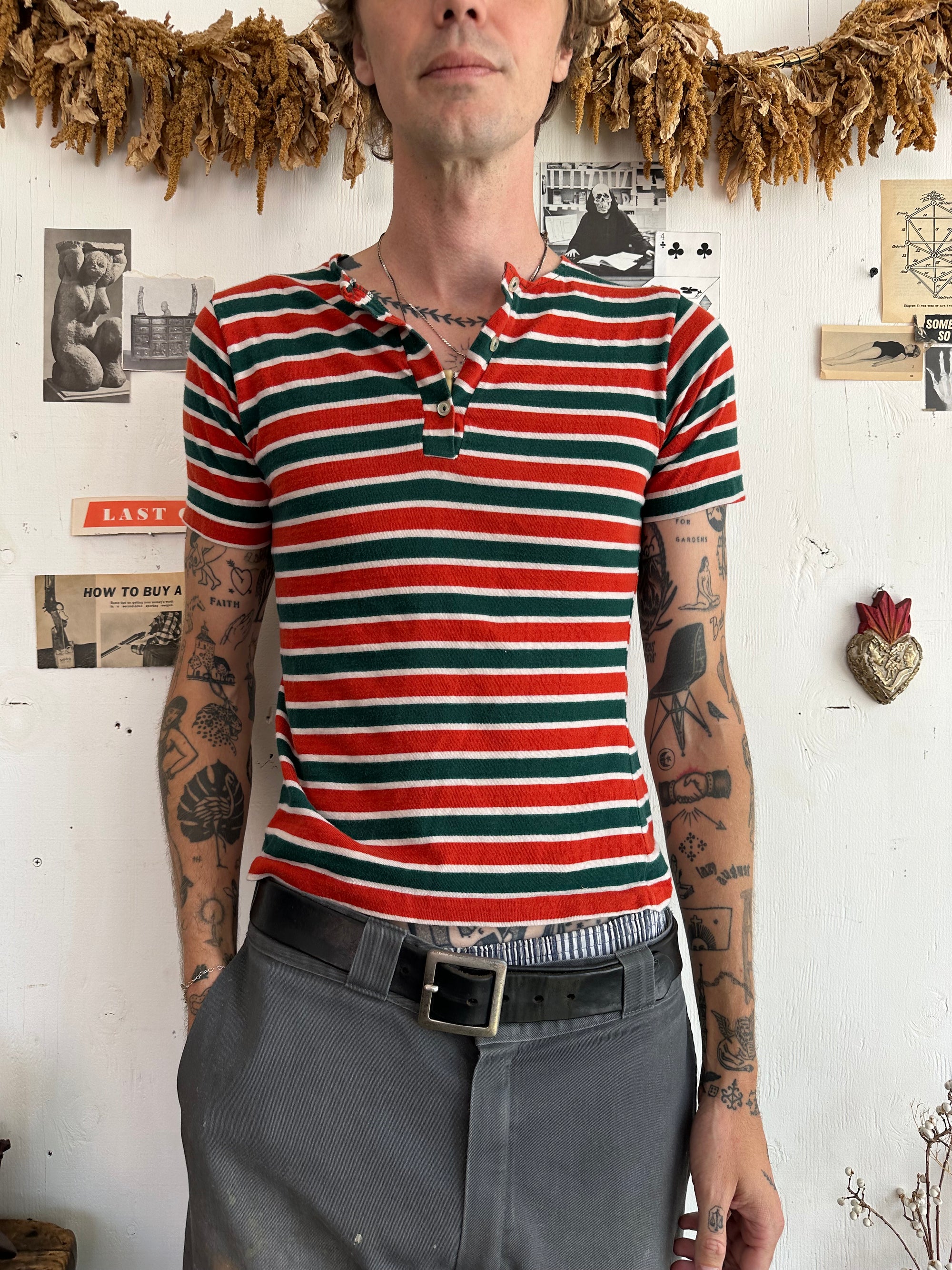 1970s Striped Henley