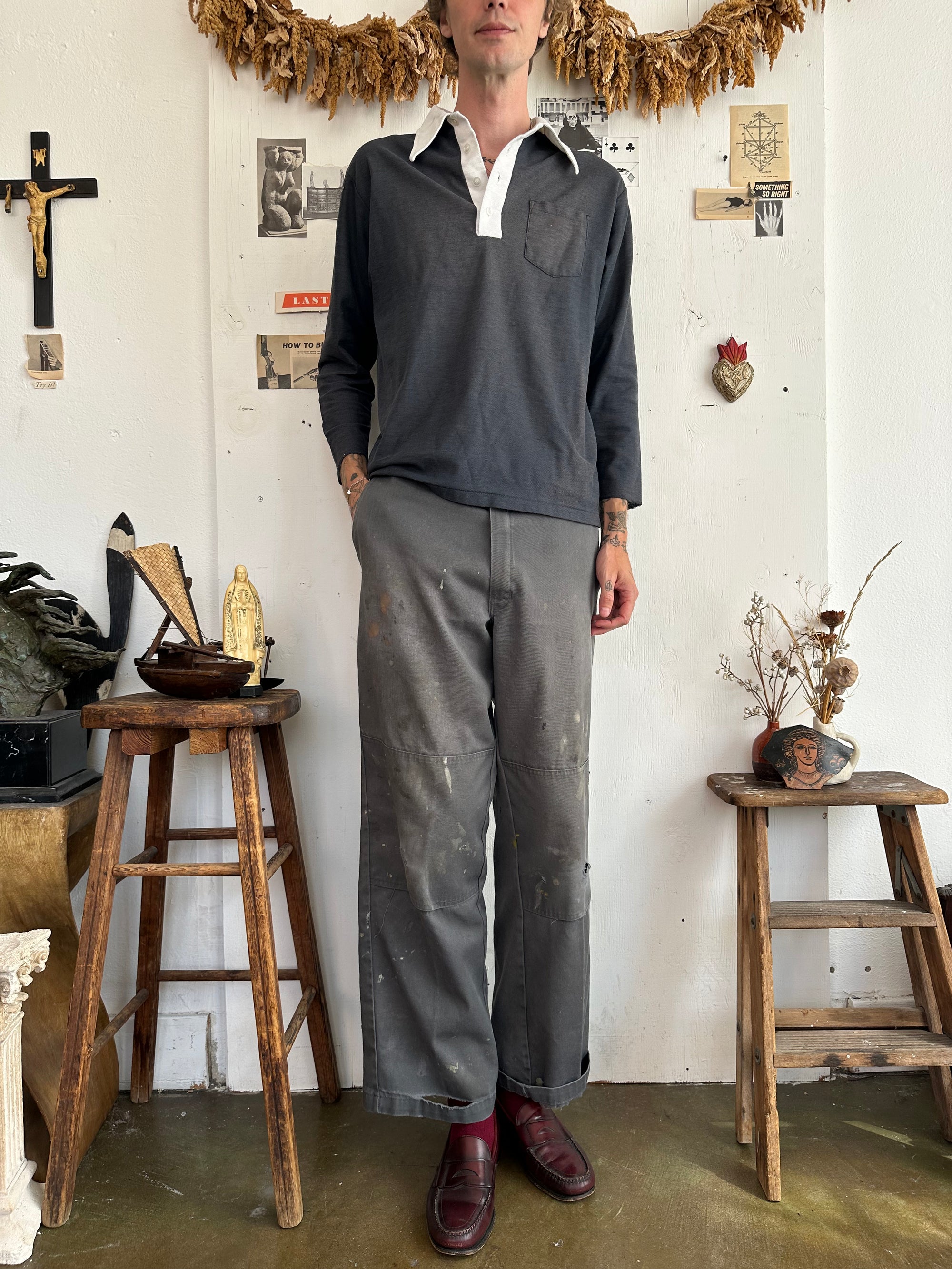 1970s Faded Long Sleeve Polo
