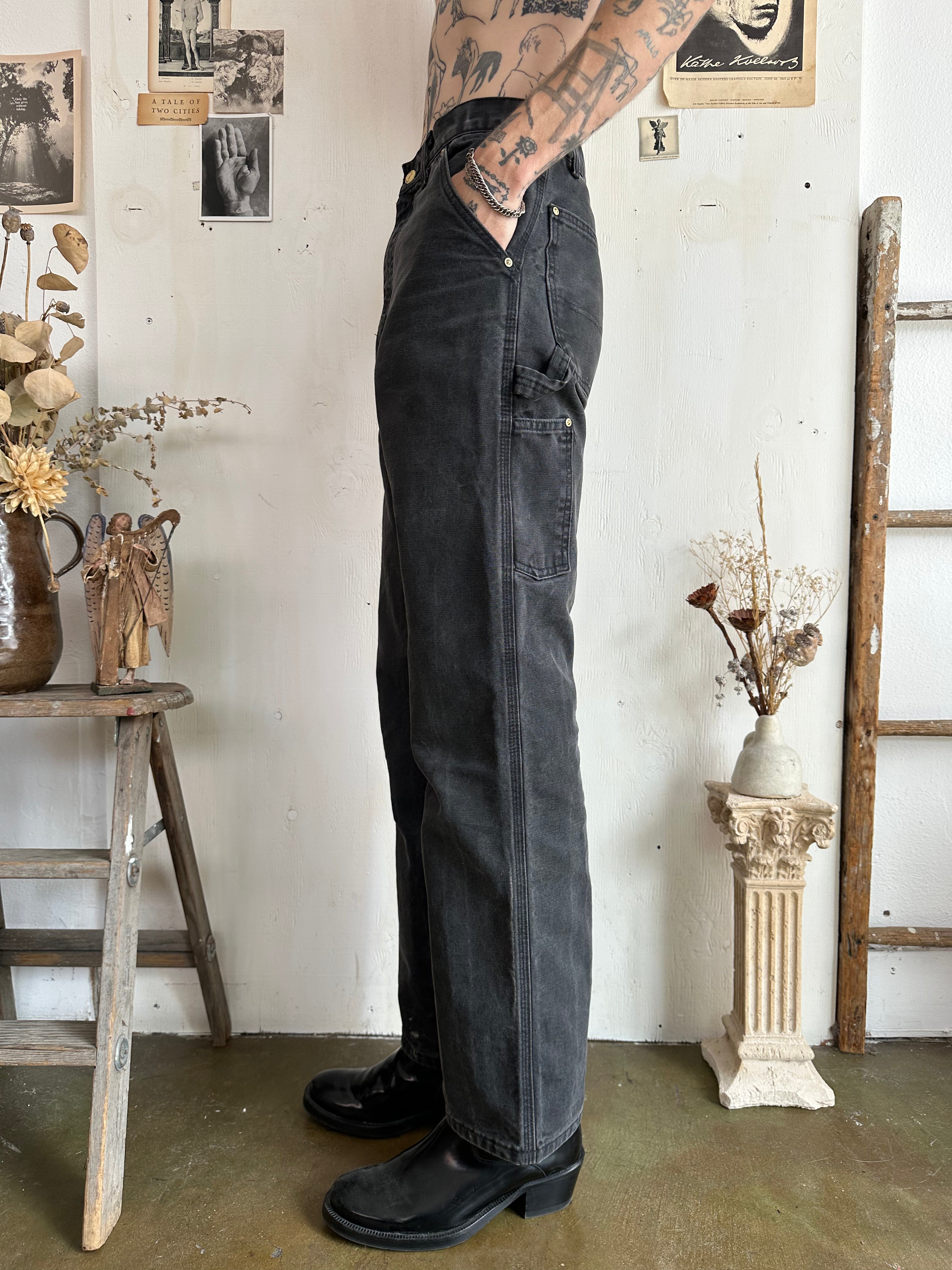 1990s Black Carhartt Carpenter Pants (30x32)
