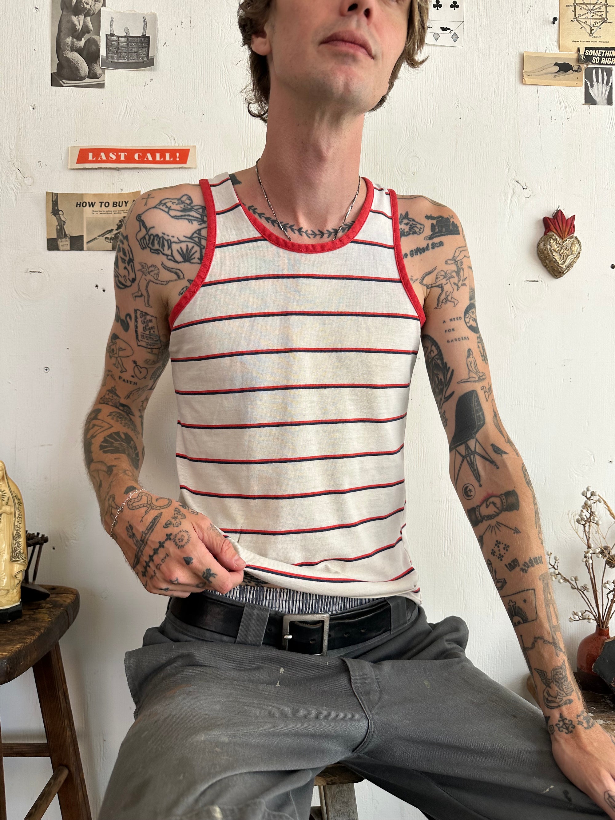 1970s Well Worn Striped Tank Top