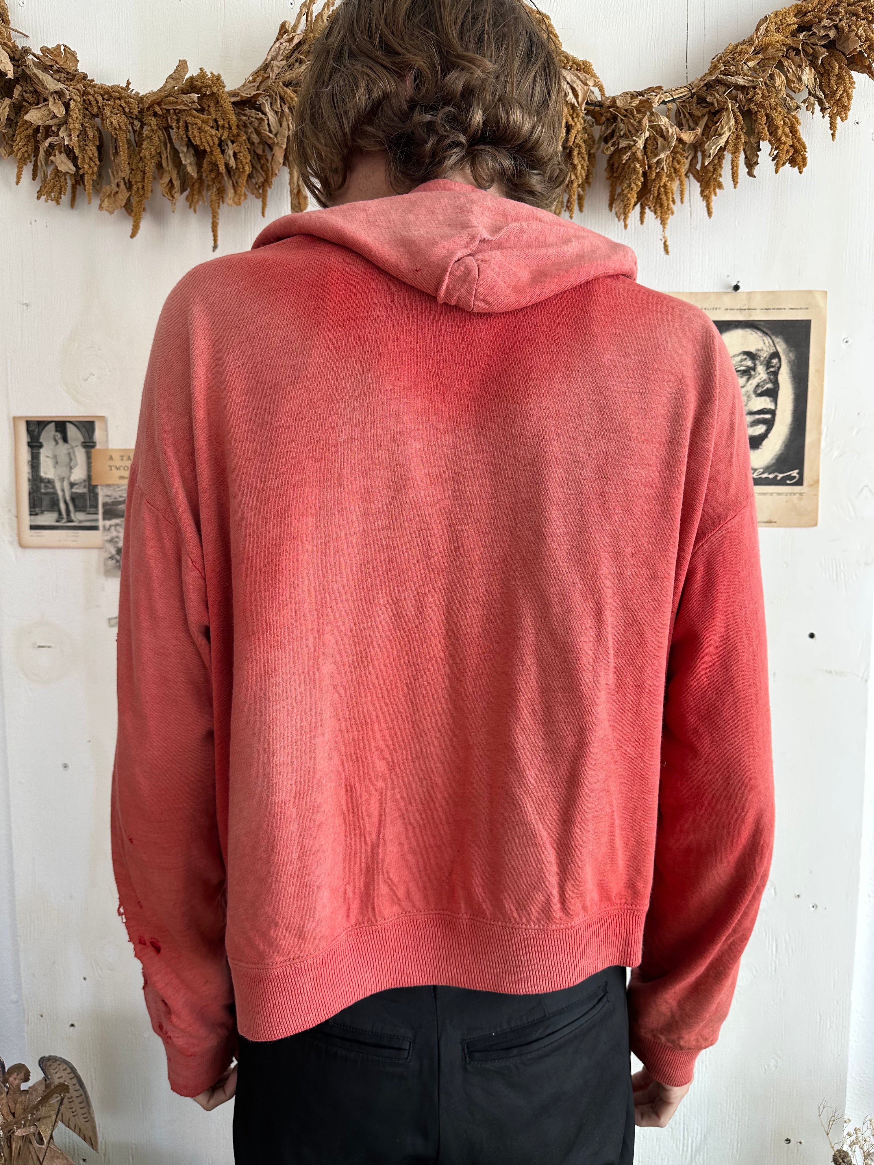 1960s Thrashed & Sun-Faded Thermal Lined Zip-Up Hoodie (Boxy M/L)