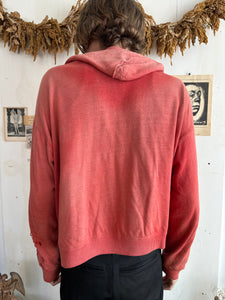 1960s Thrashed & Sun-Faded Thermal Lined Zip-Up Hoodie (Boxy M/L)