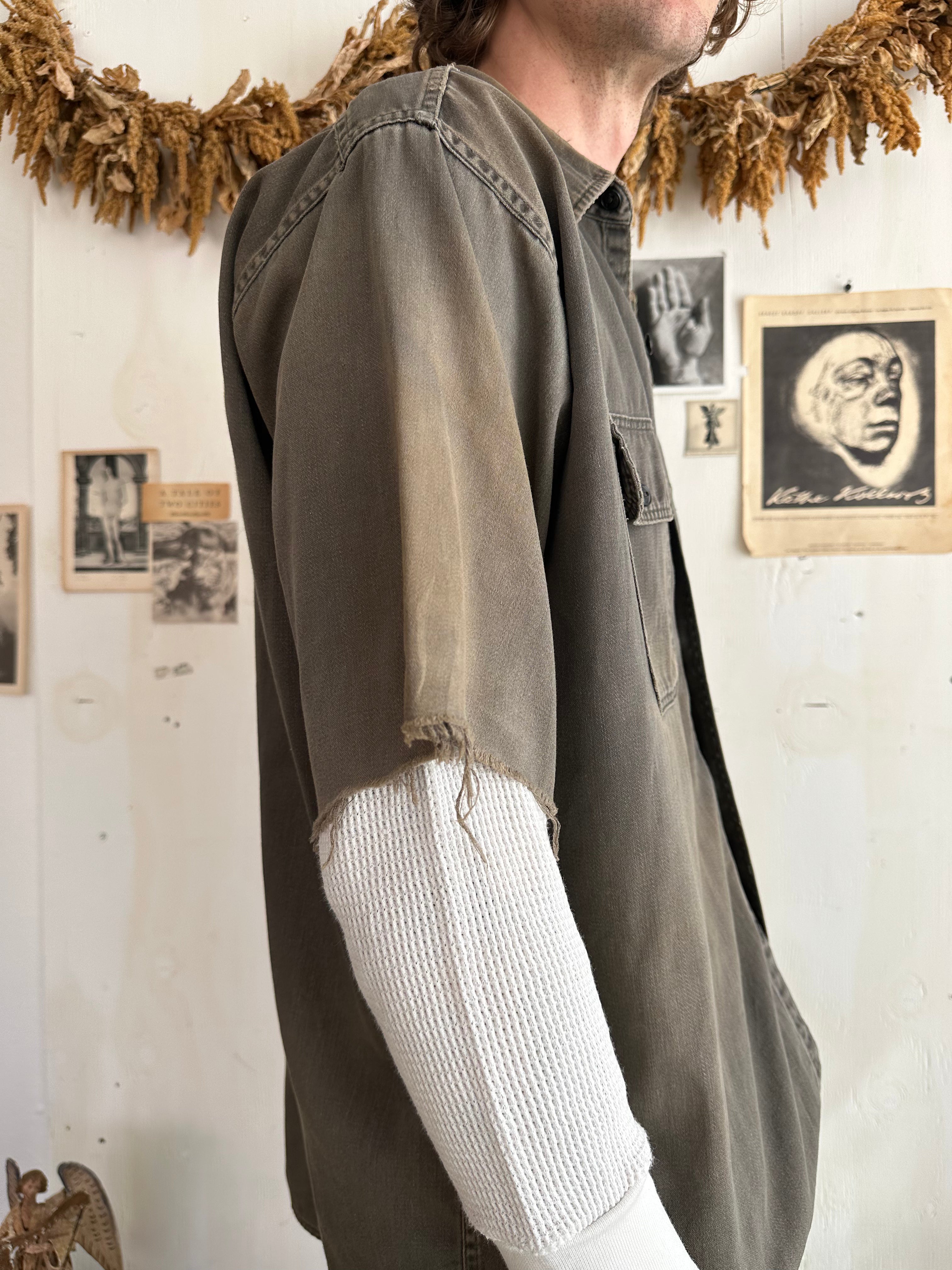 1940s Thrashed Madewell Faded Black Work Shirt (Boxy XL)