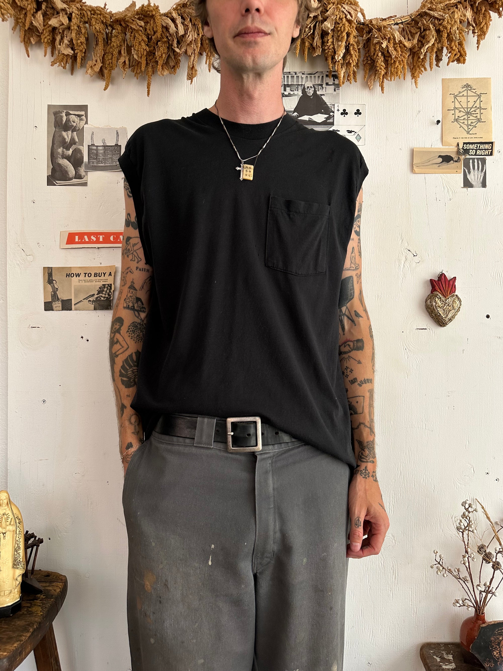1980s Paper Thin Black Muscle Tee