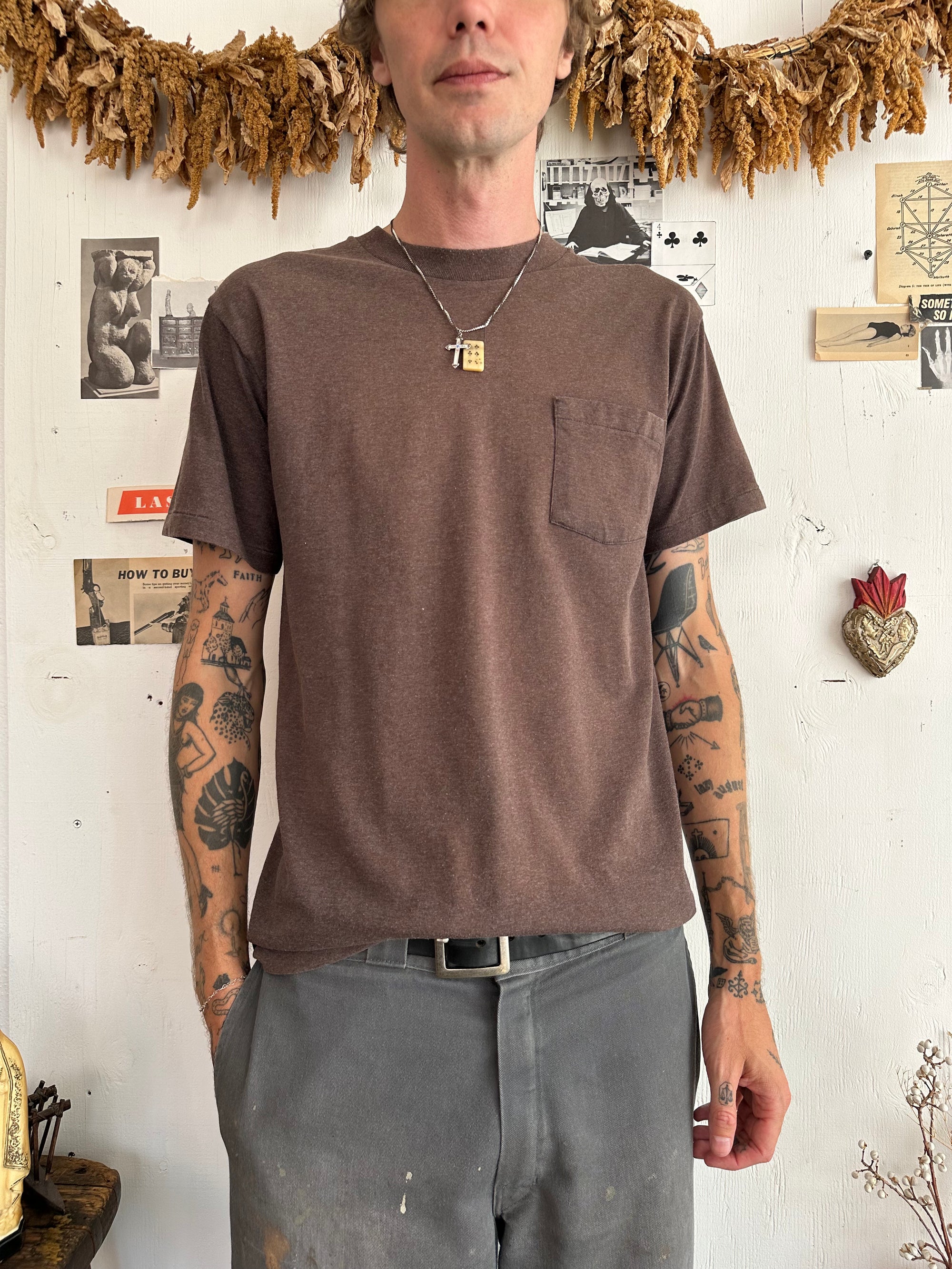 1990s Faded Brown Pocket Tee