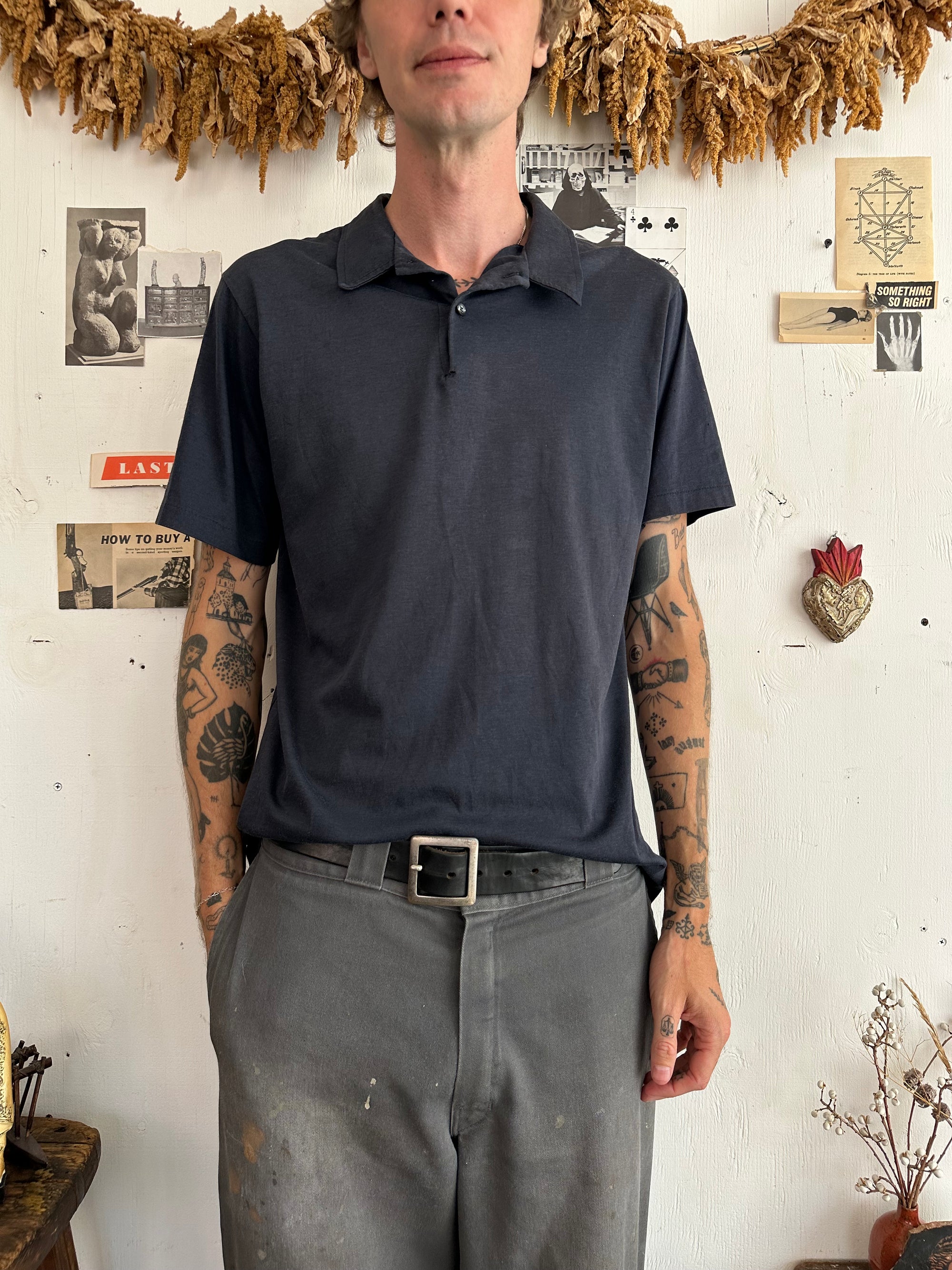 1980s Faded Black Polo