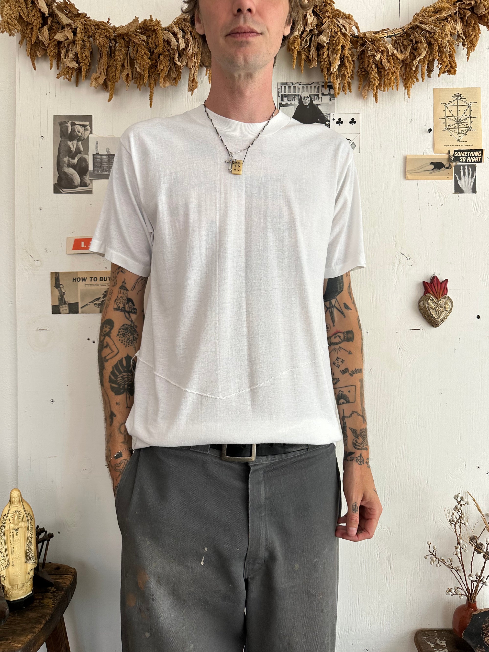 1980s Repaired White T-Shirt