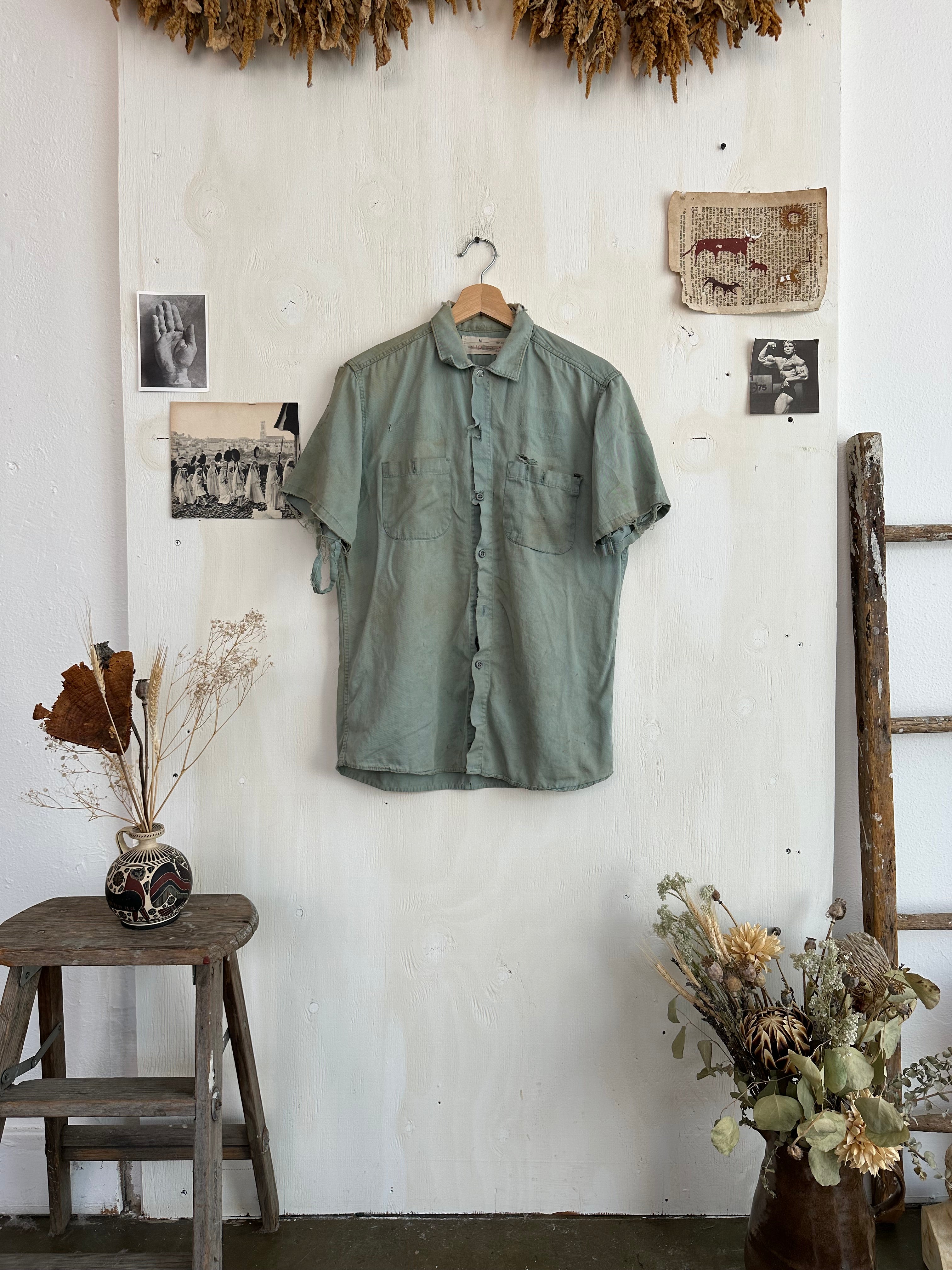 1960s Thrashed And Sun Faded Work Shirt (M)