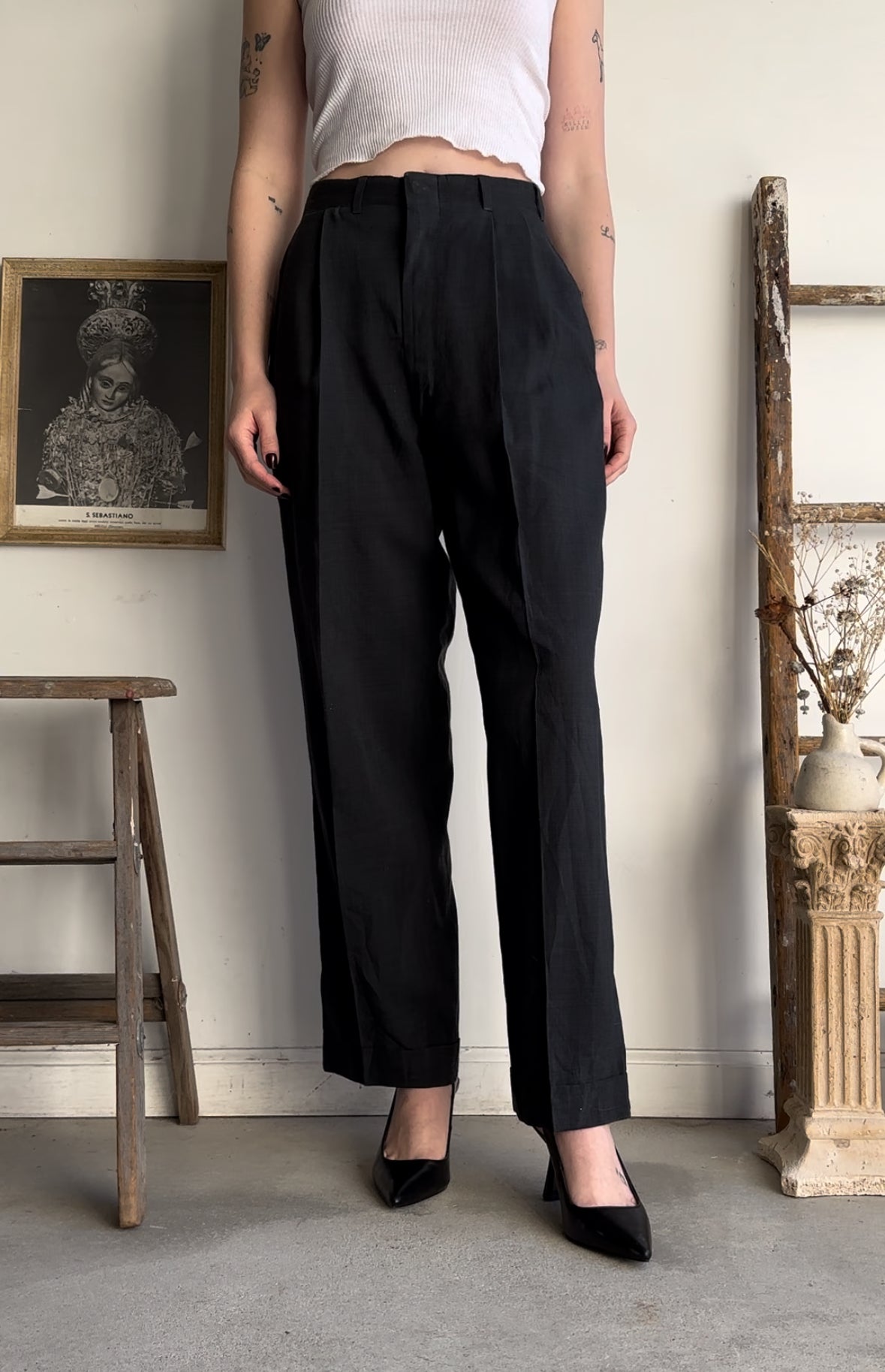 1960s Well-Worn Women’s Pleated Trousers (27 x 29)