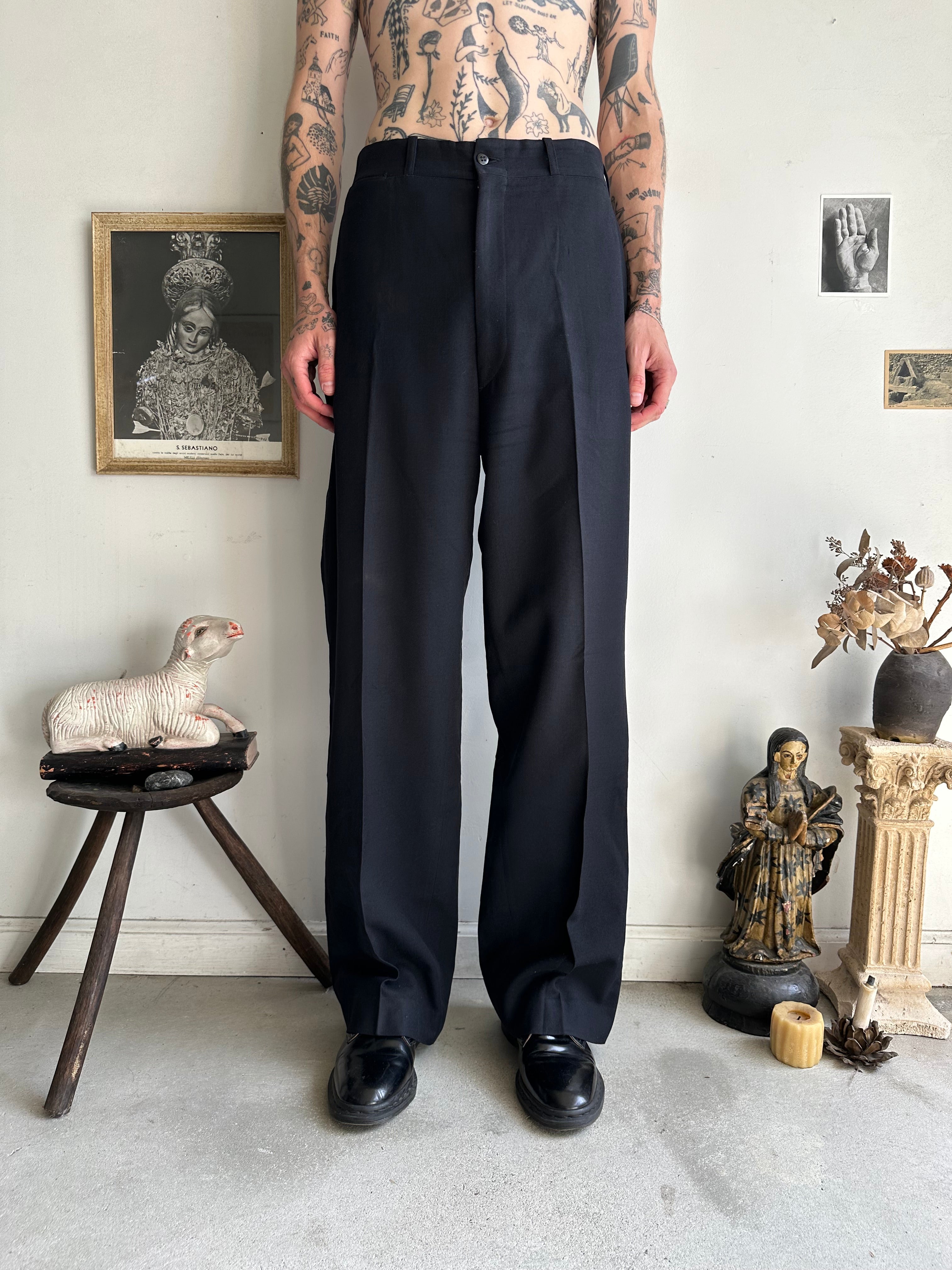 1940s Black U.S.N. Trousers (36 x 33)