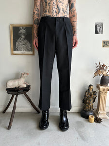 1980s Pleated Black Trousers (36 x 28)