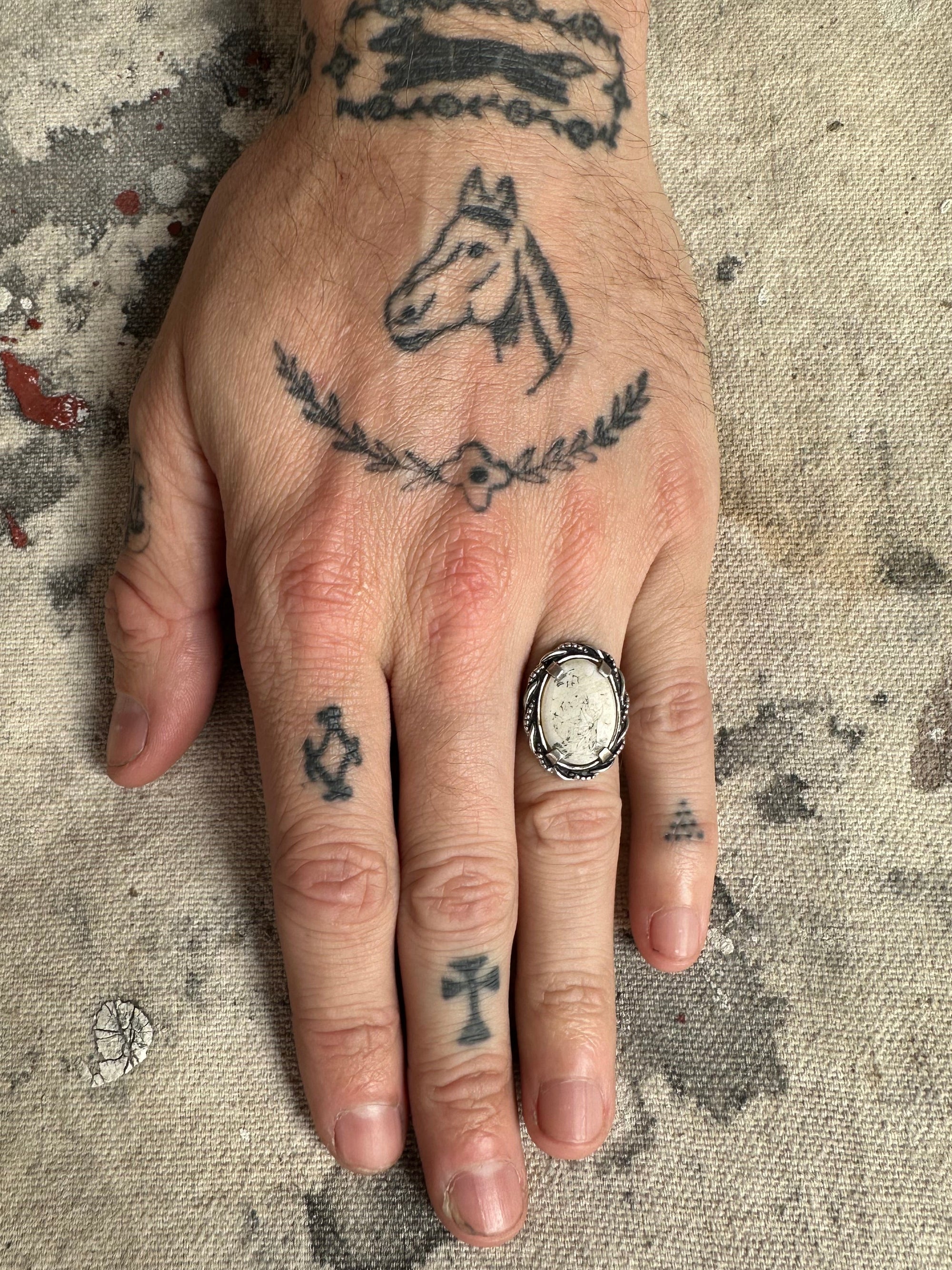 Vintage Scrimshaw Ring