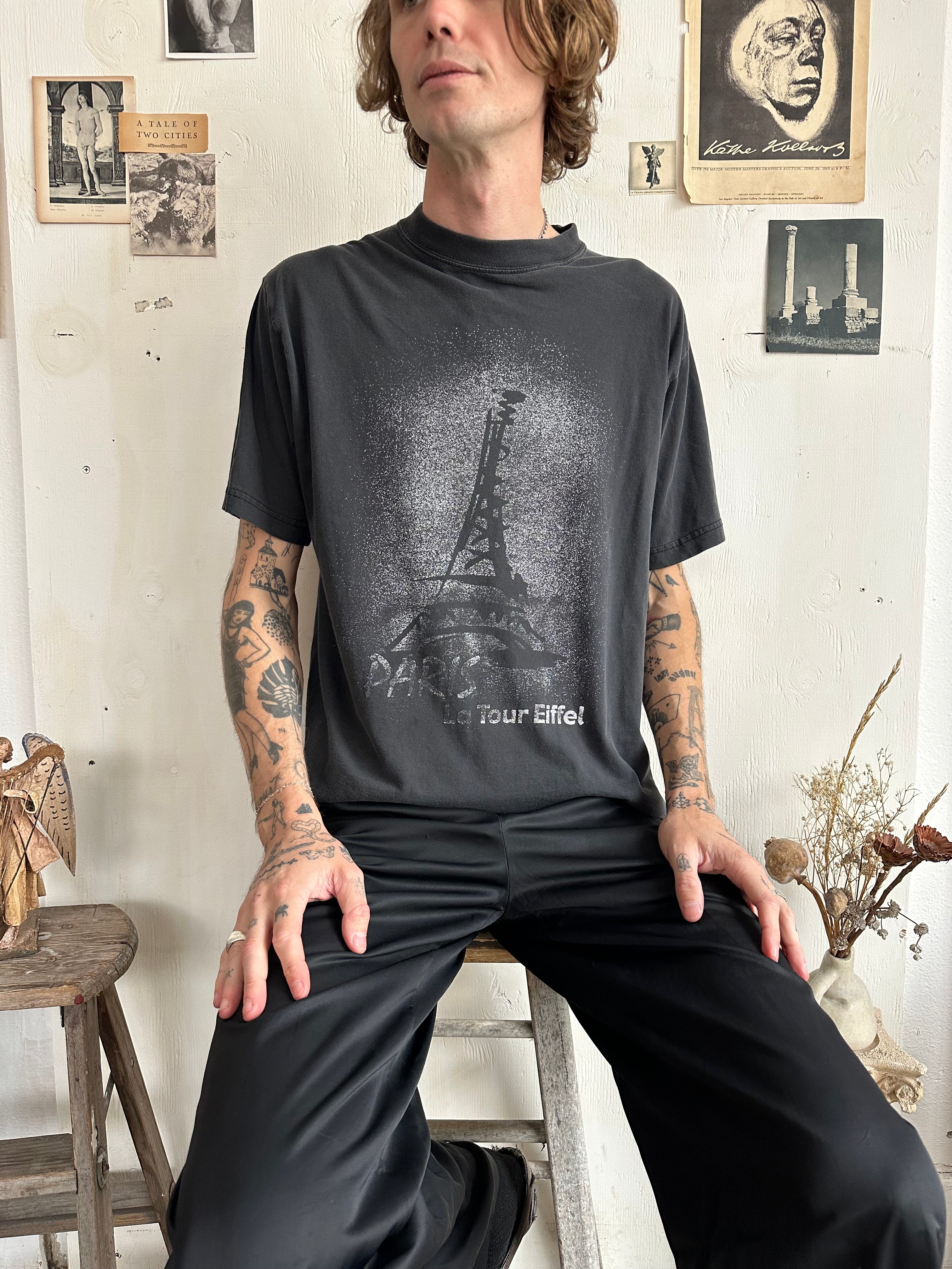 1990s Faded Eiffel Tower Paris T-Shirt (L/XL)