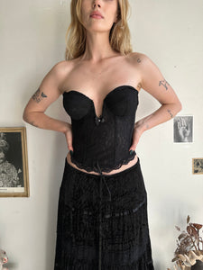 1990s Black Lace Corset (32C)