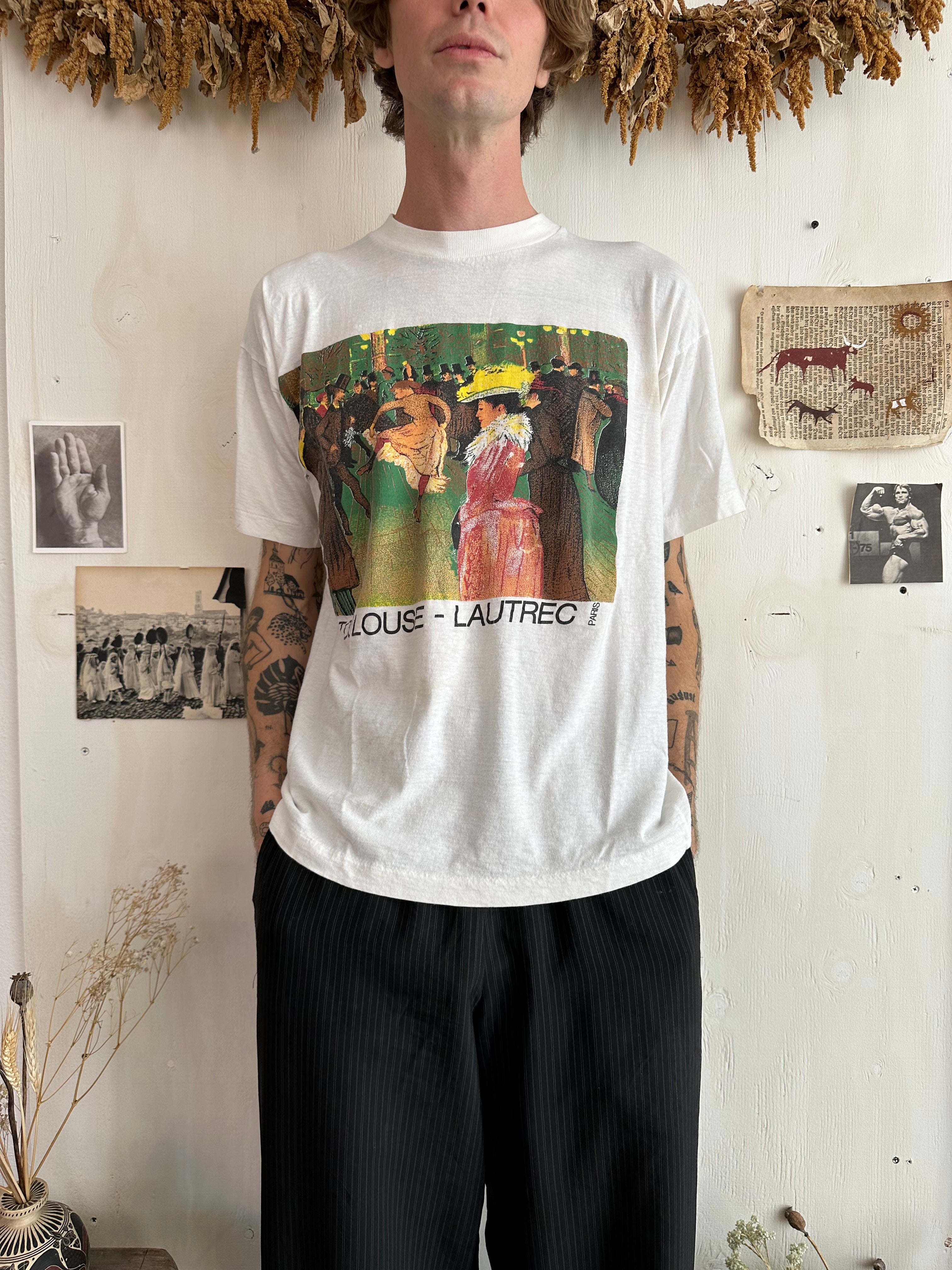 1980s Well Worn Toulouse-Lautrec Paris Painting Tee (Boxy L)