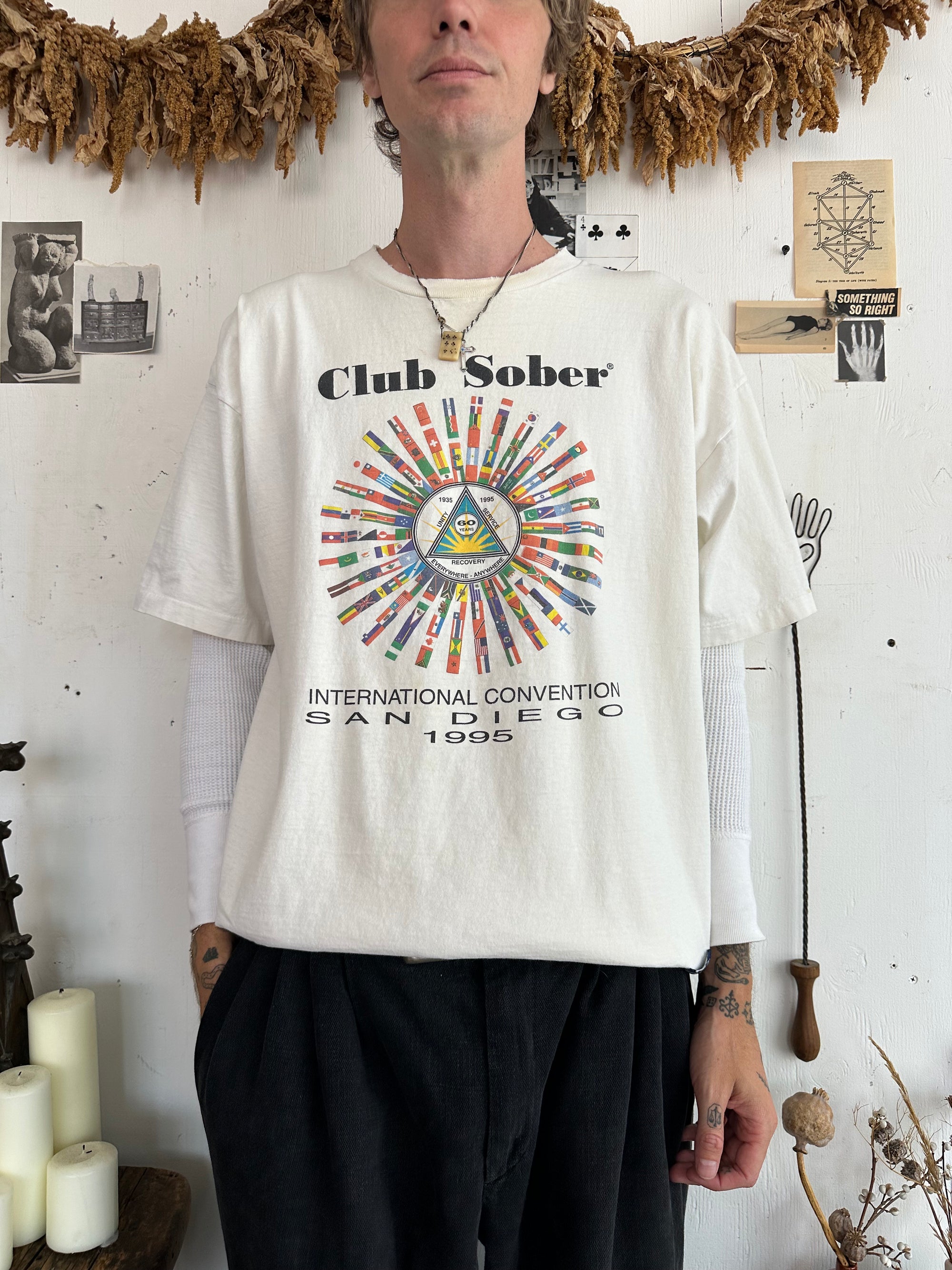1990s Well Worn Club Sober Tee
