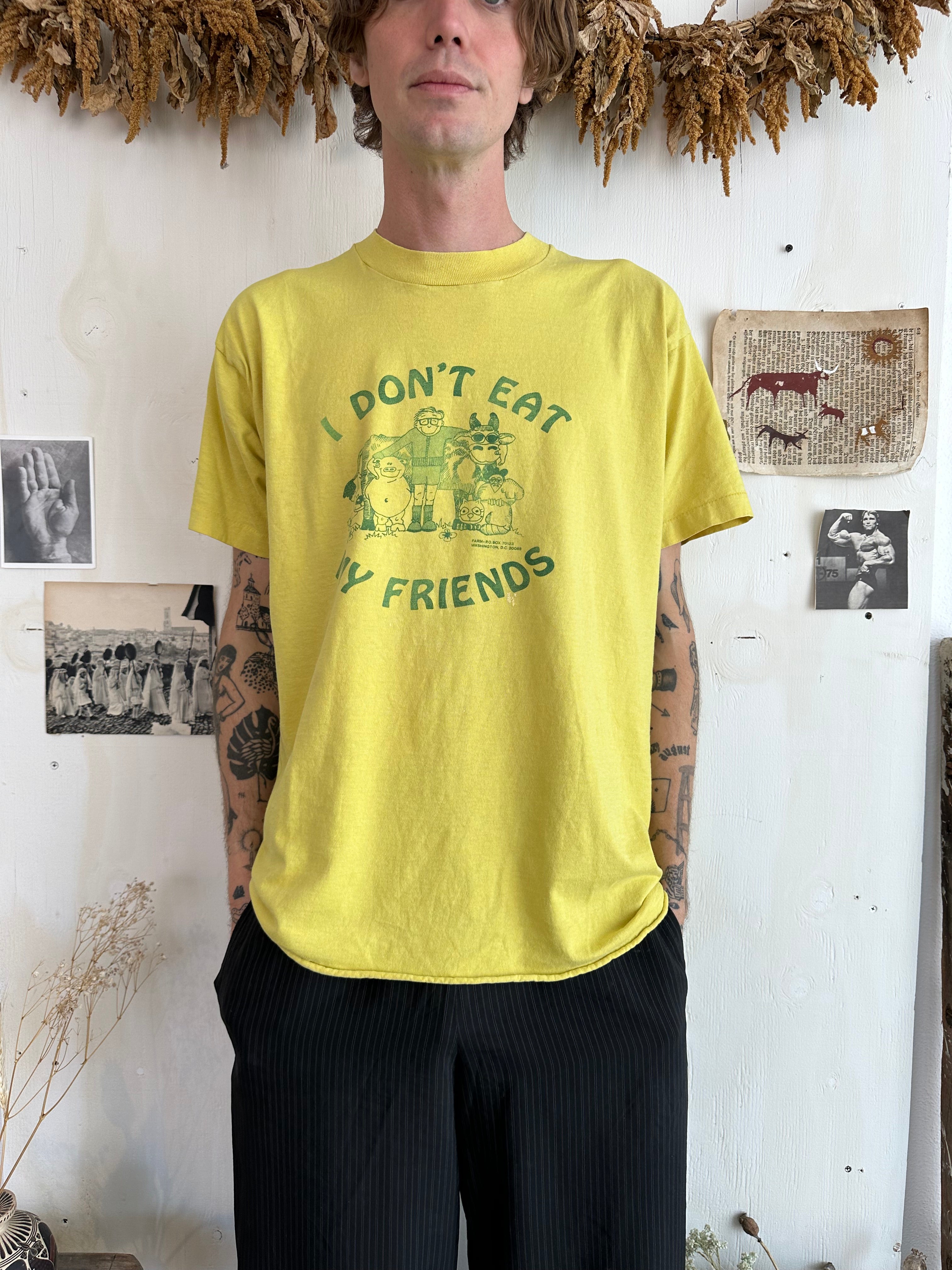 1980s “I Don’t Eat My Friends” Vegan Tee (Boxy XL)
