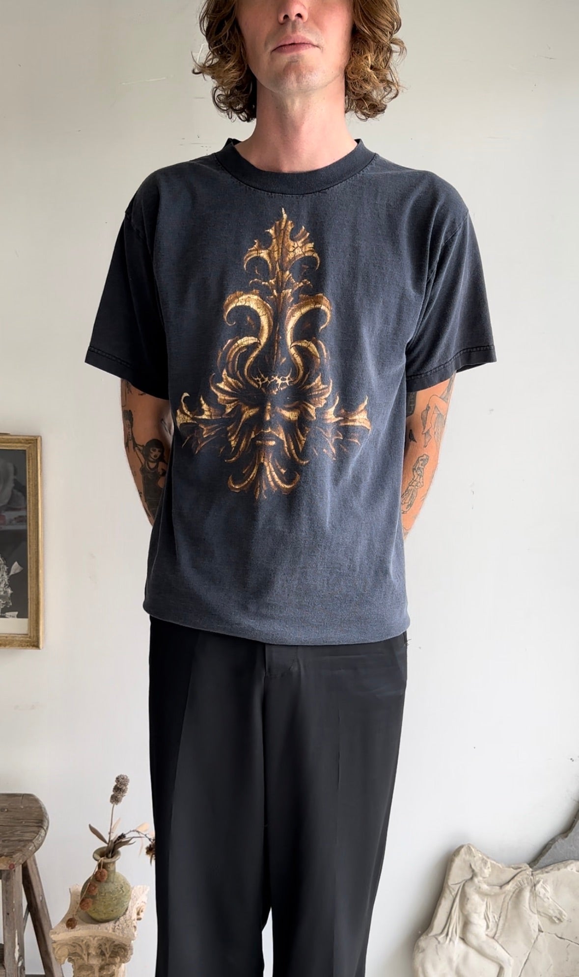 1990s Faded Last Rites Tattoo Tee (L/XL)