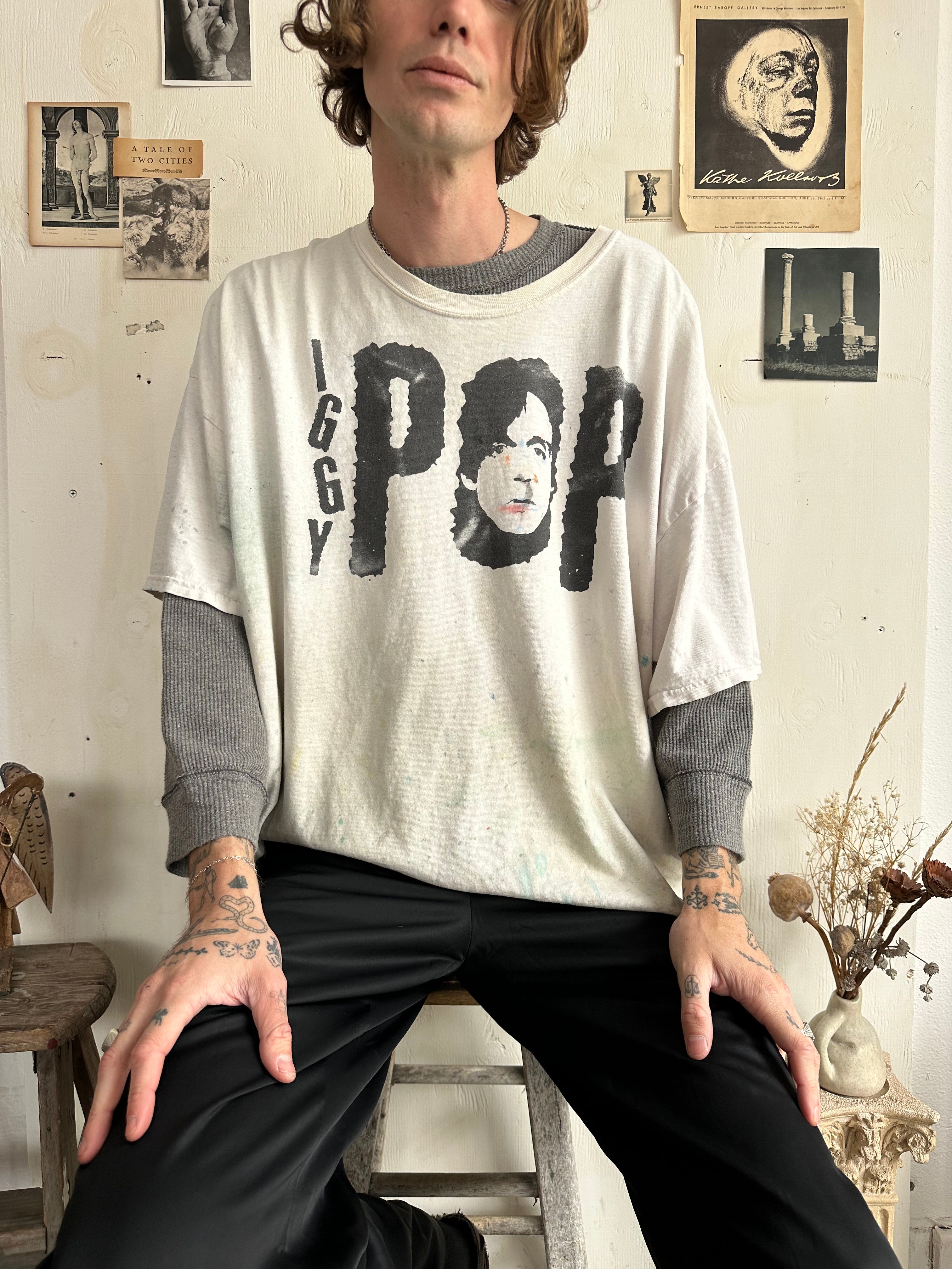 1990s/2000s Thrashed Iggy Pop T-Shirt (Boxy XL/XXL)