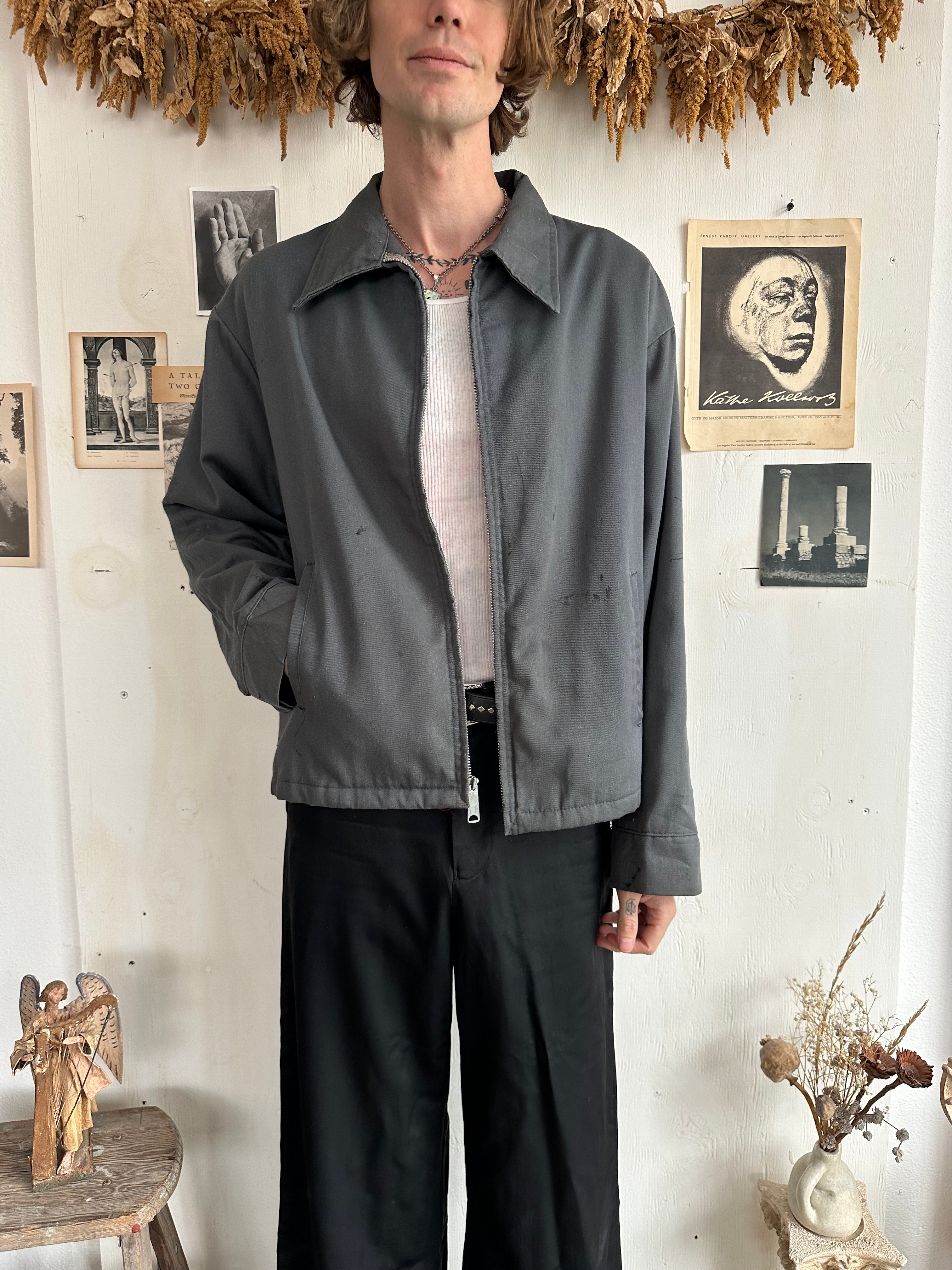 1970s Faded Black/Charcoal Bic Mac Work Jacket (Boxy XL)