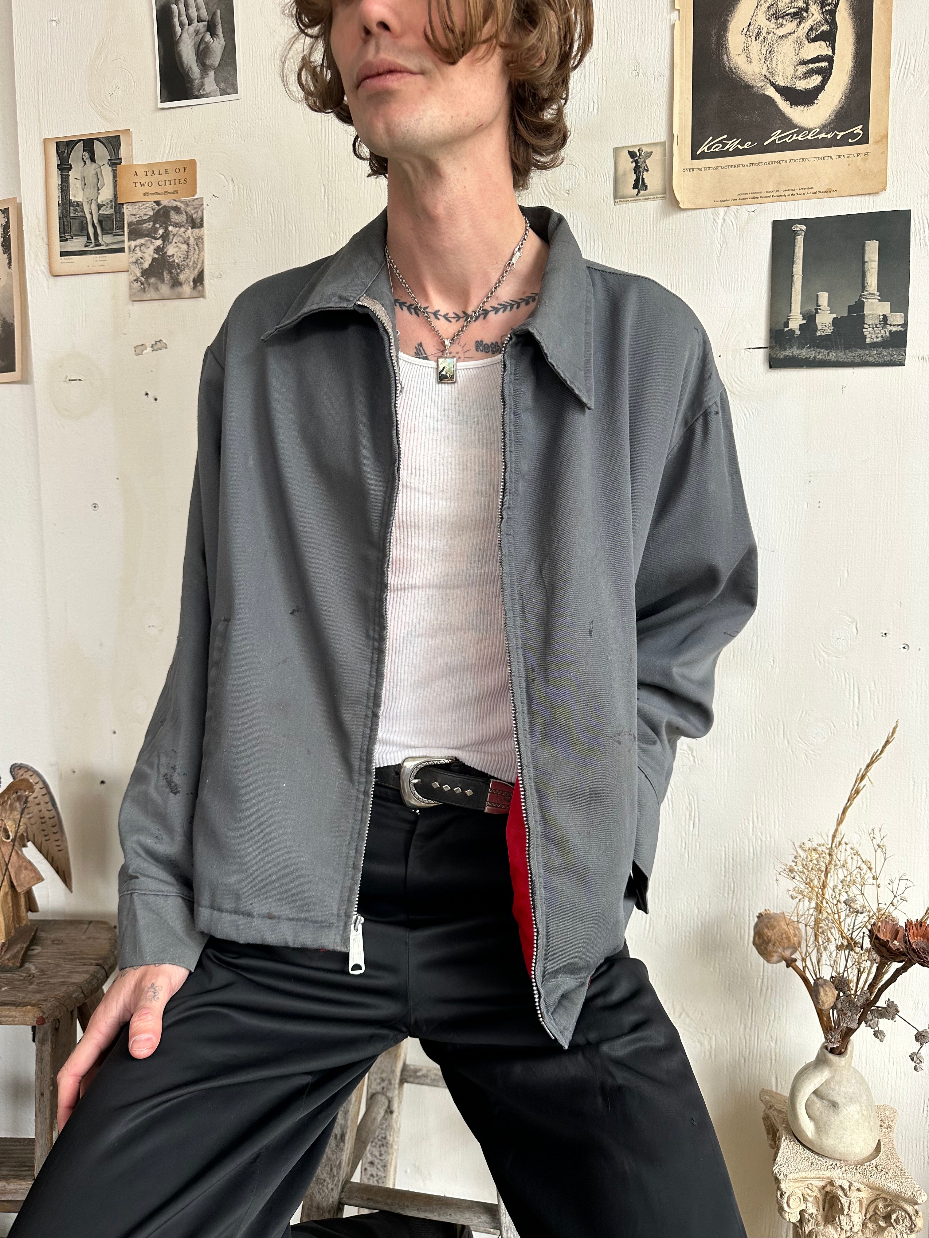 1970s Faded Black/Charcoal Bic Mac Work Jacket (Boxy XL)