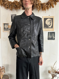 1960s Pearl Snap Leather Jacket (XS/S)