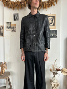 1960s Pearl Snap Leather Jacket (XS/S)