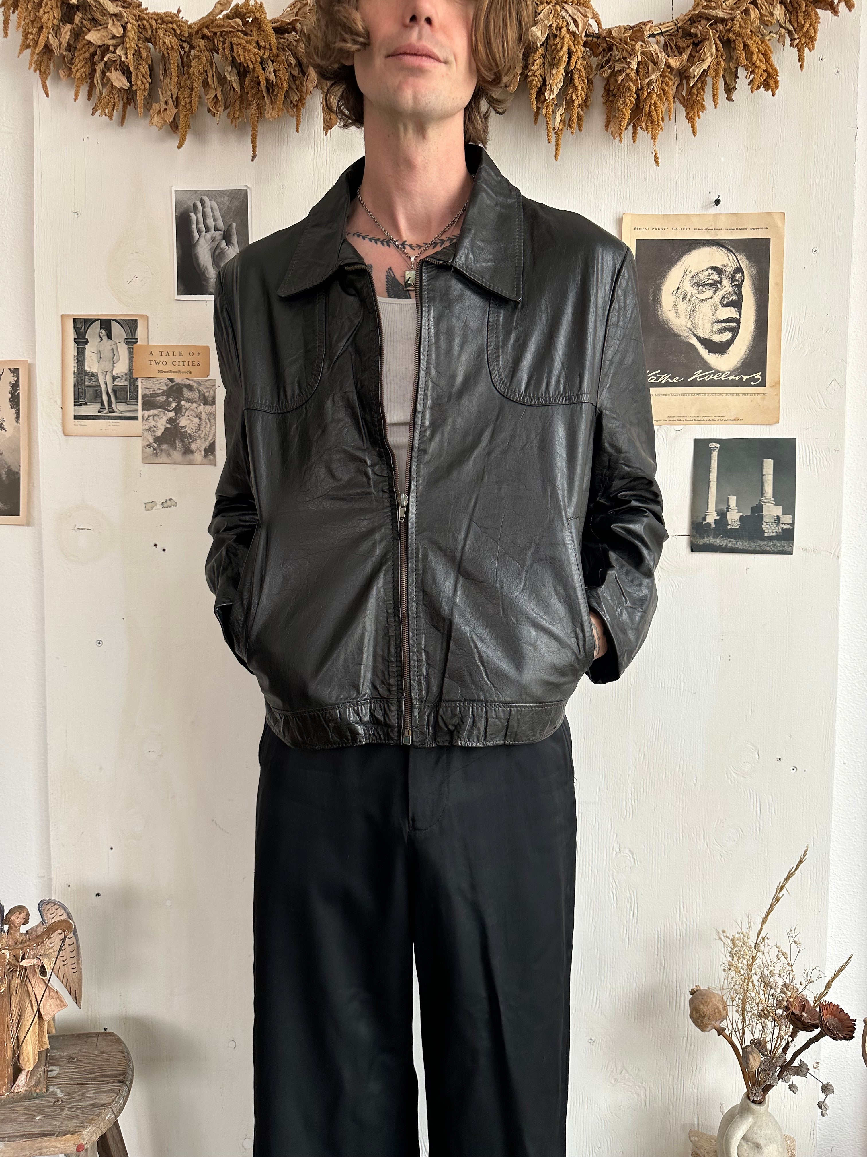 1970s Leather Jacket W/ Removable Liner (Boxy M)