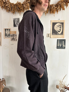 1980s Sun-Faded Well Worn Thermal-Lined Zip-Up Hoodie (M)