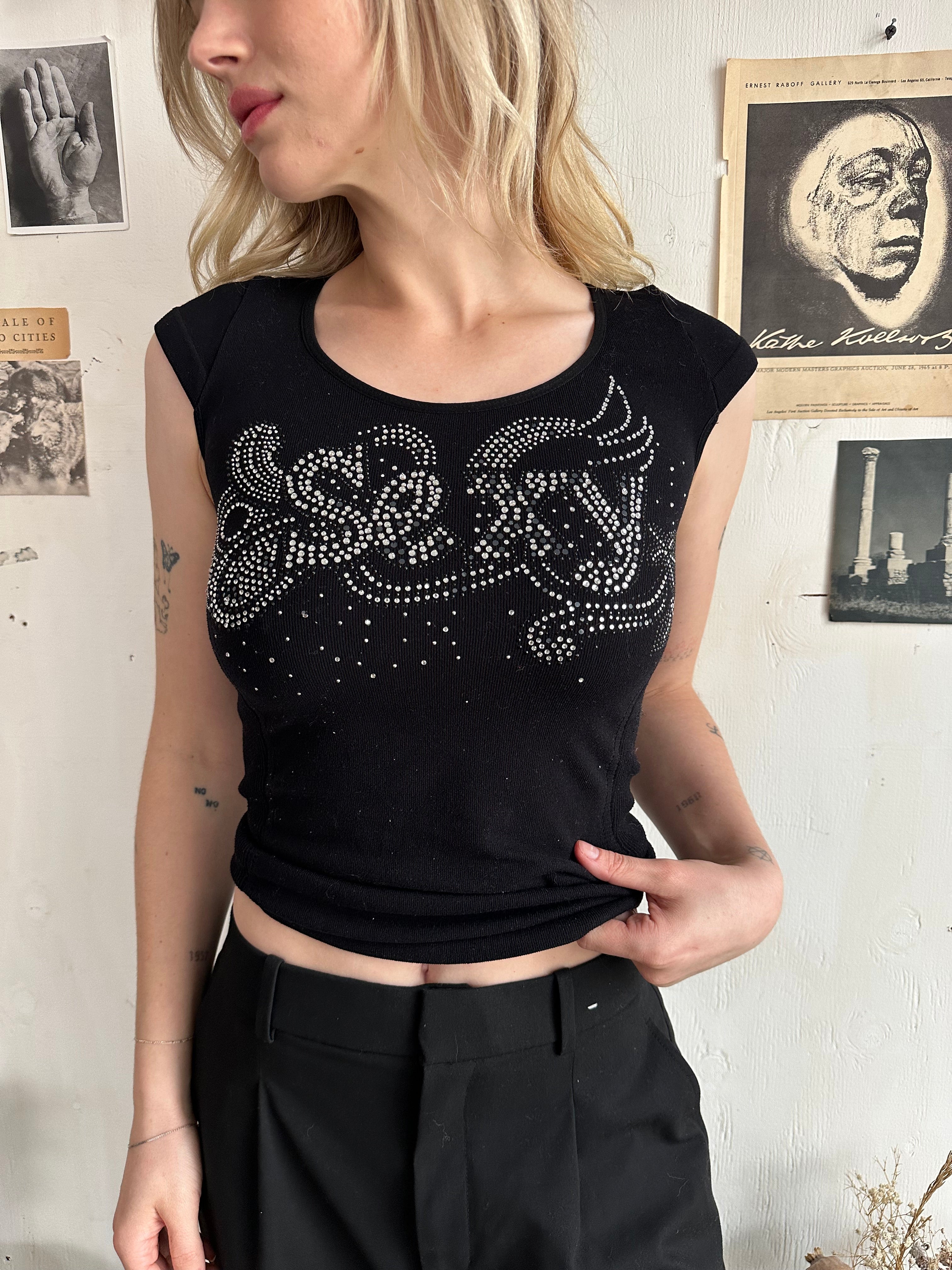 2000s Sexy Studded Tiny Tee (XS)