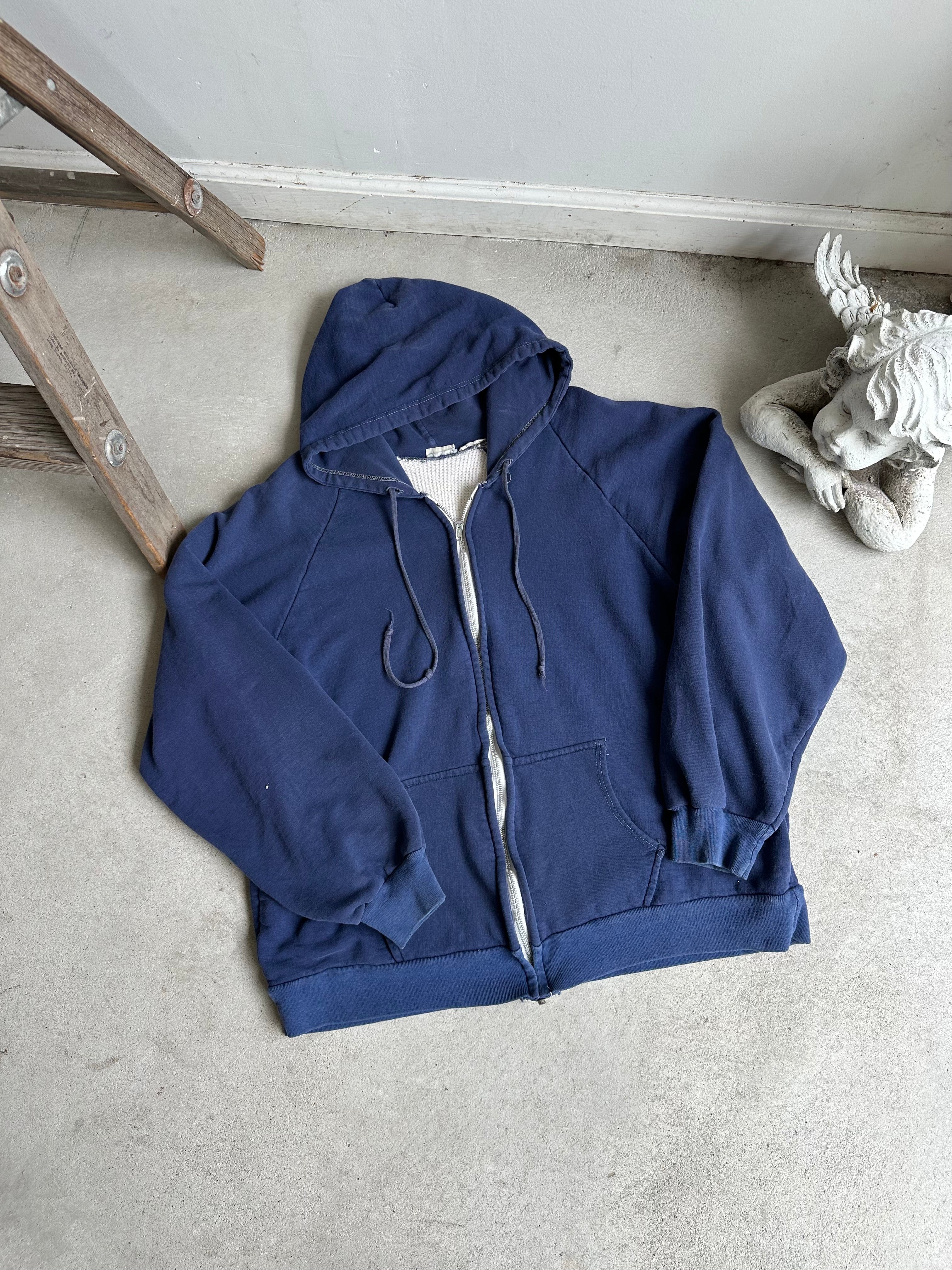 1980s Navy Thermal Hoodie (Boxy L)