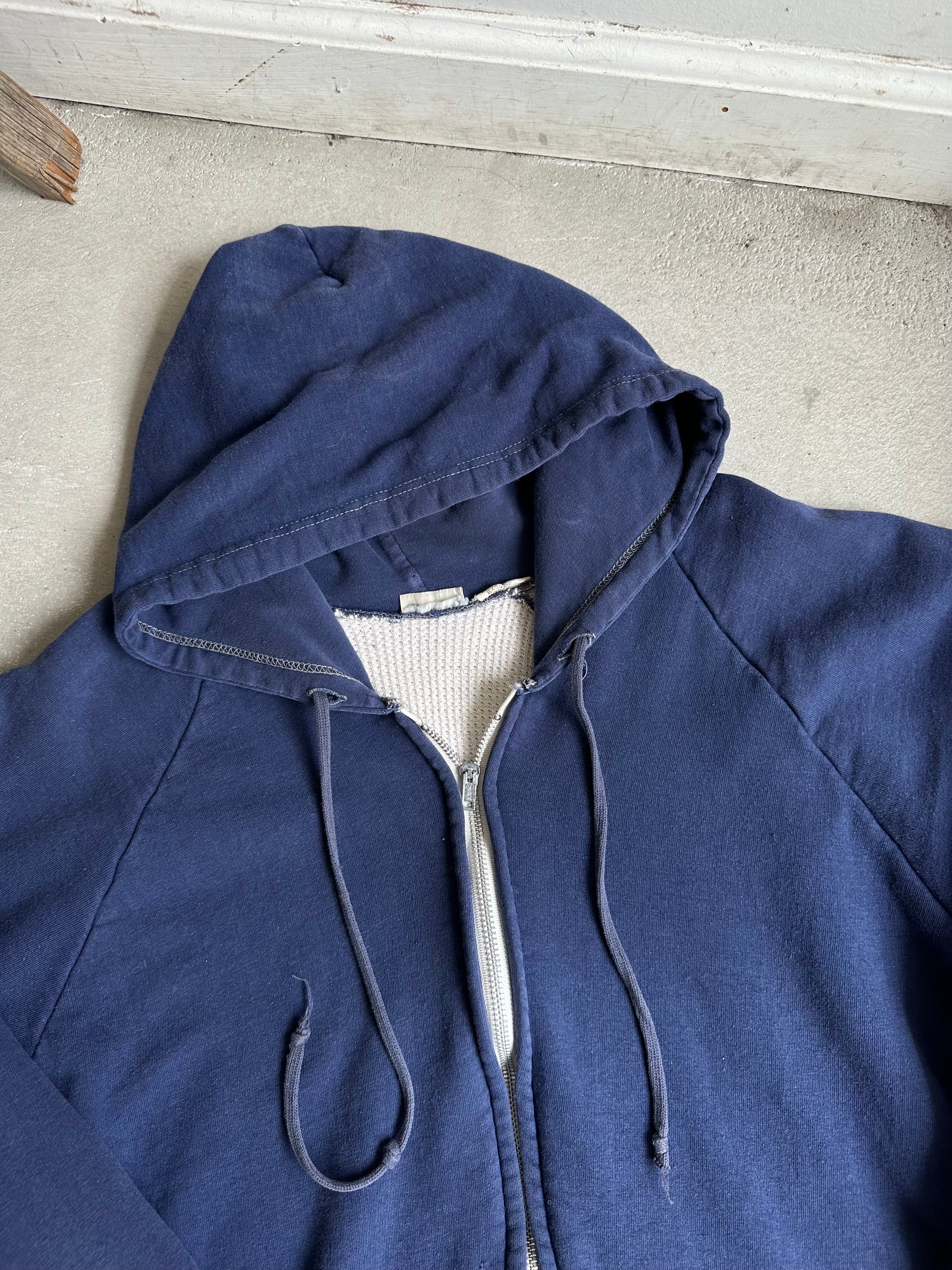 1980s Navy Thermal Hoodie (Boxy L)