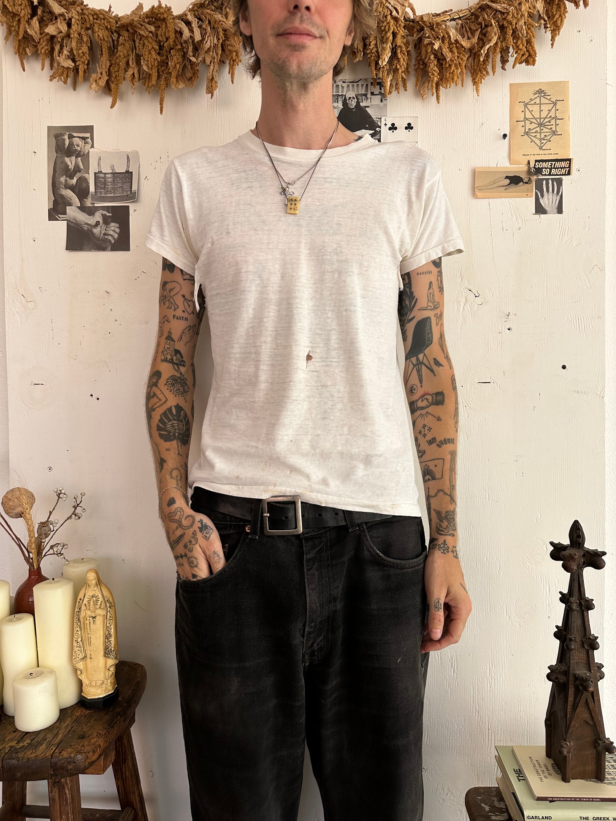1950s Perfect Thrashed White Blank