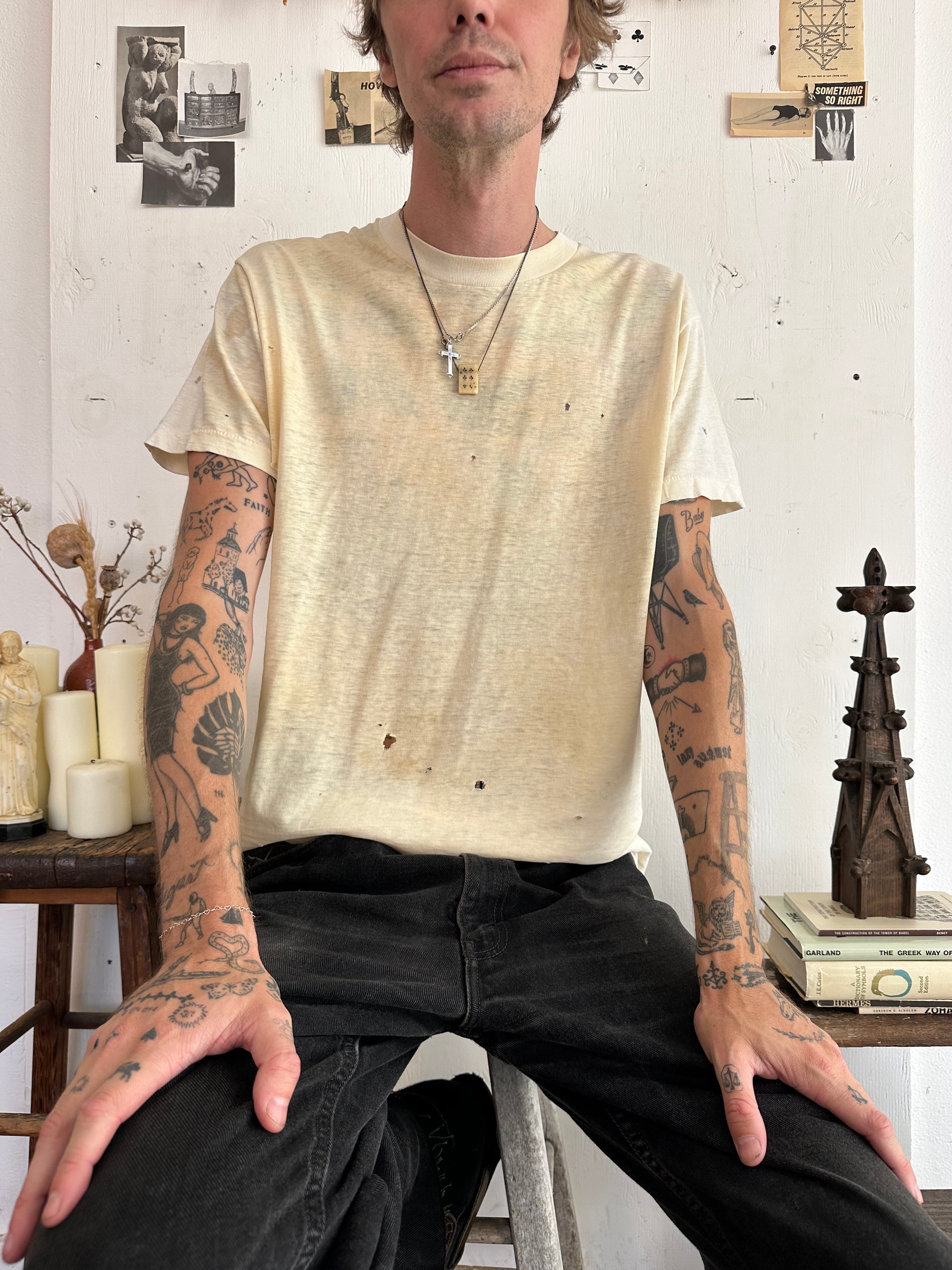 1980s Heavily Discolored White Tee