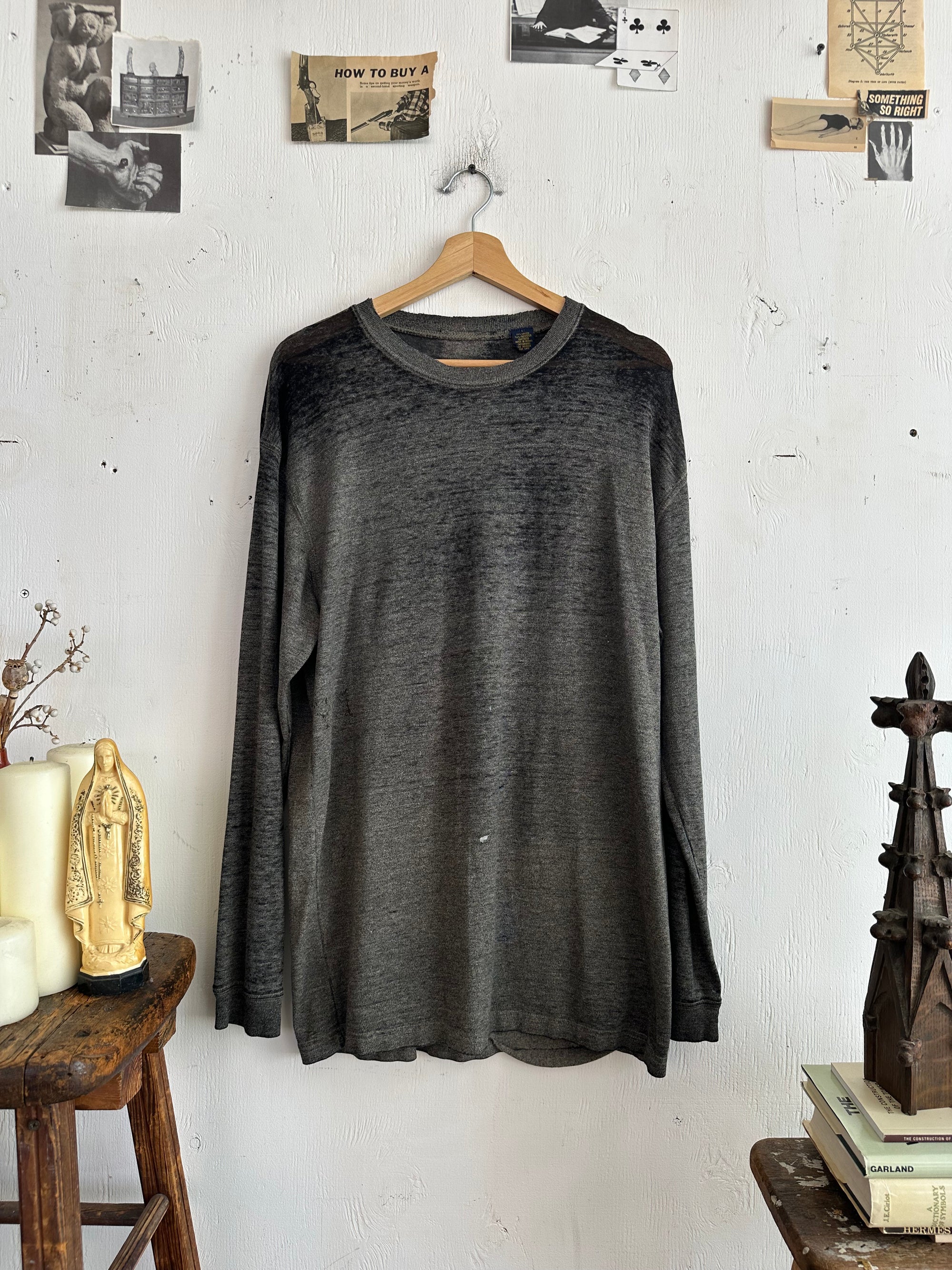 1990s Paper Thin Black Long Sleeve