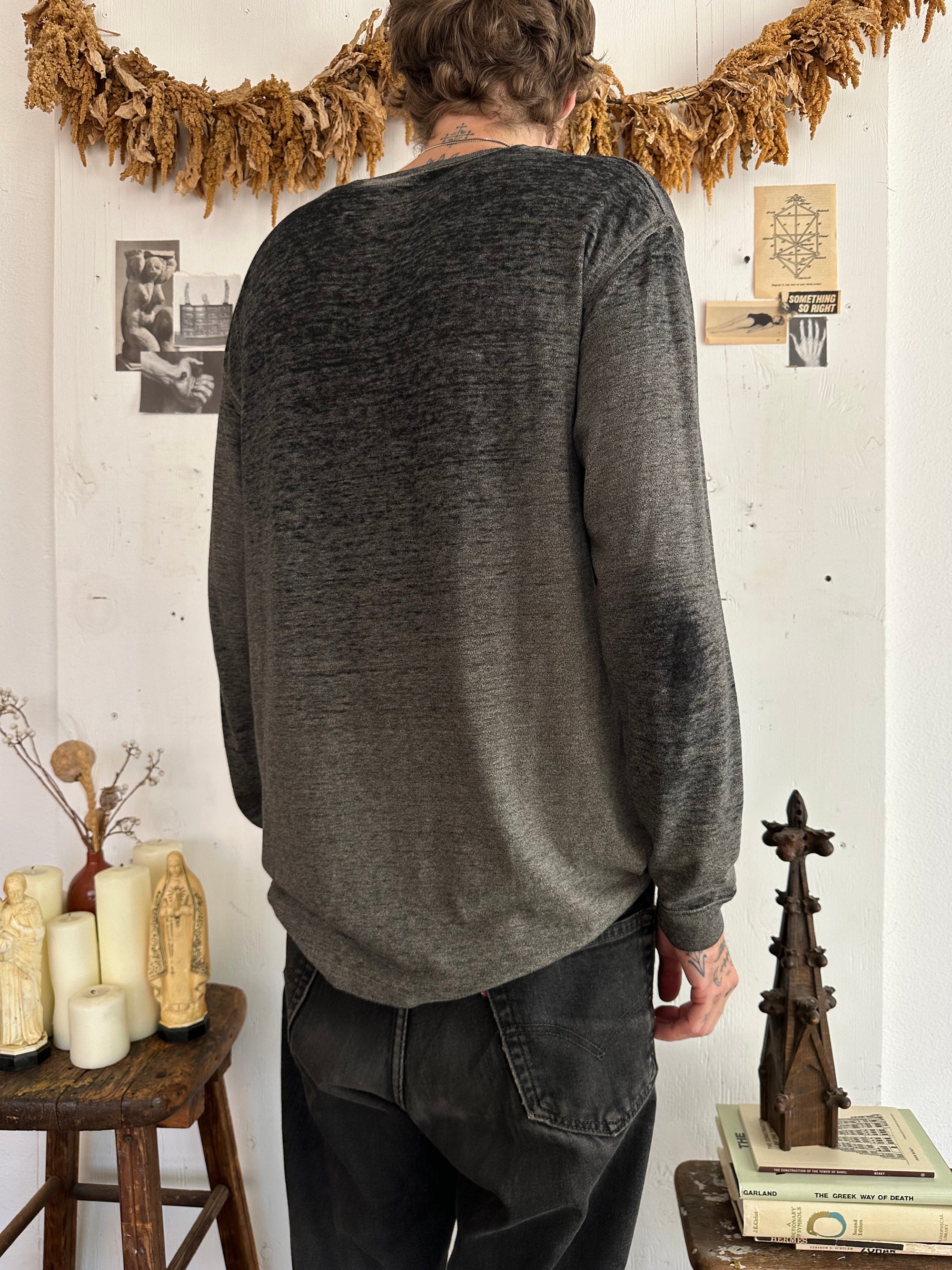 1990s Paper Thin Black Long Sleeve