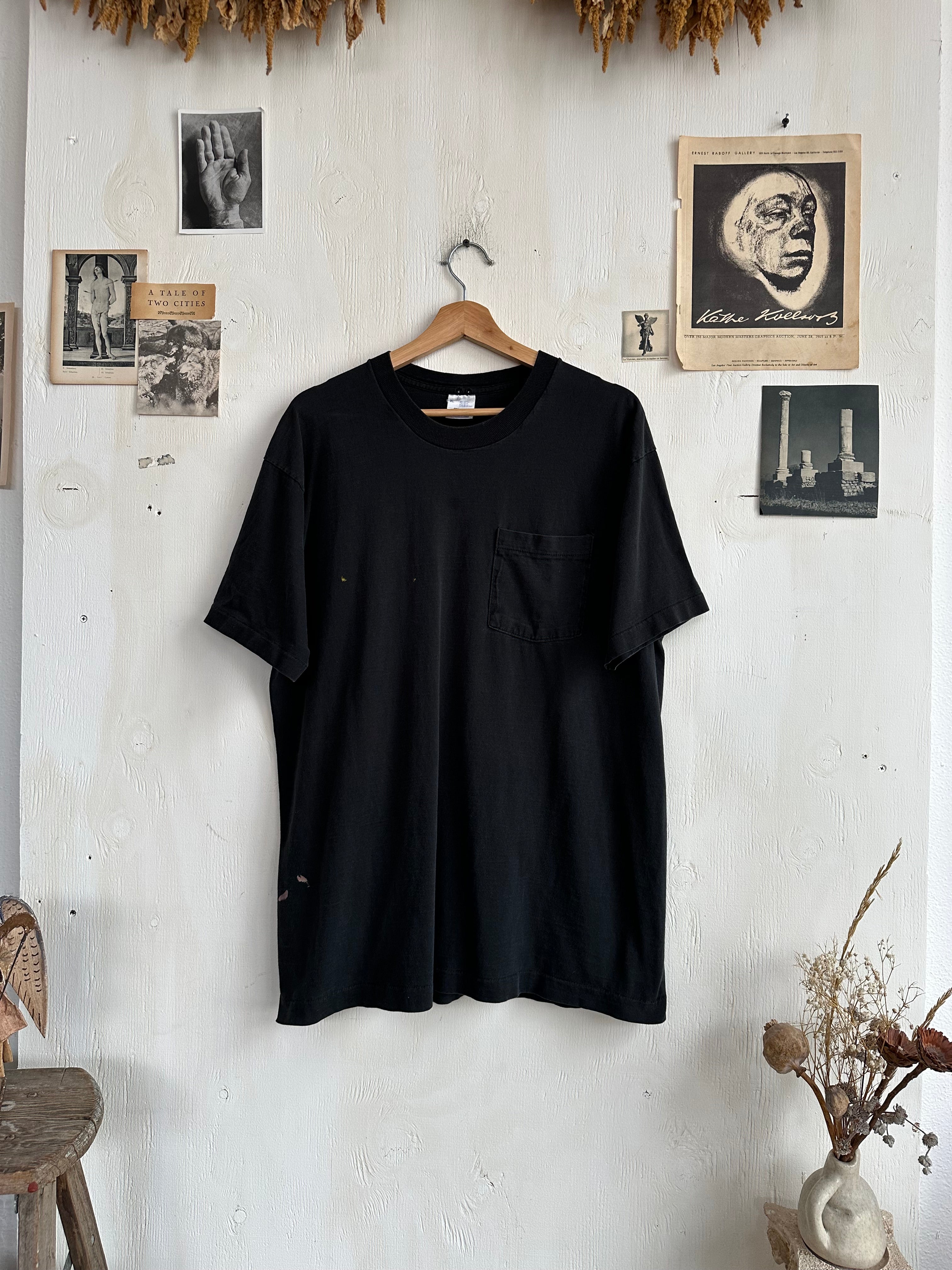 1990s Well Worn Black Pocket Tee (XL)