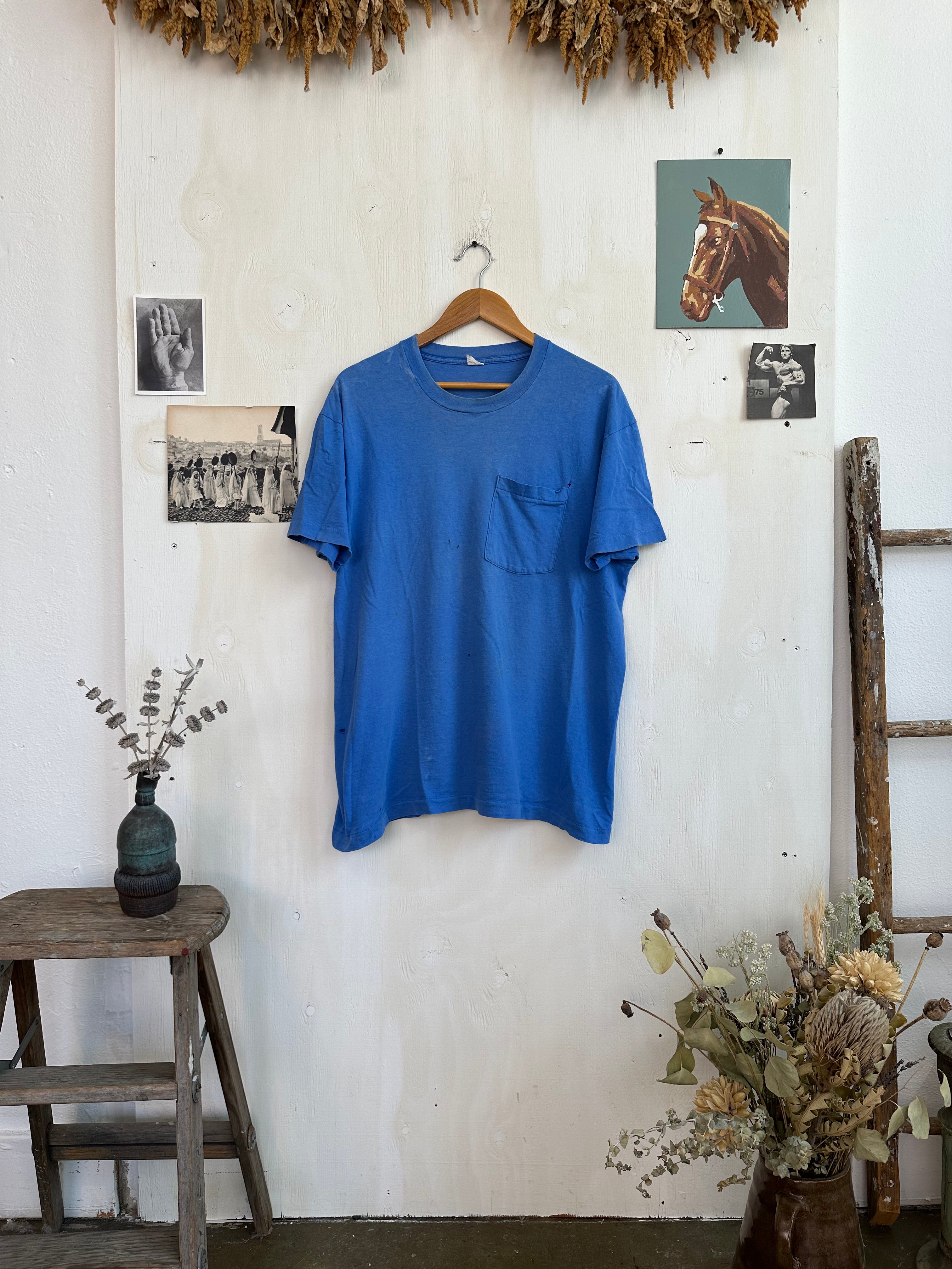 1980s Sky Blue Pocket Tee (XXL)
