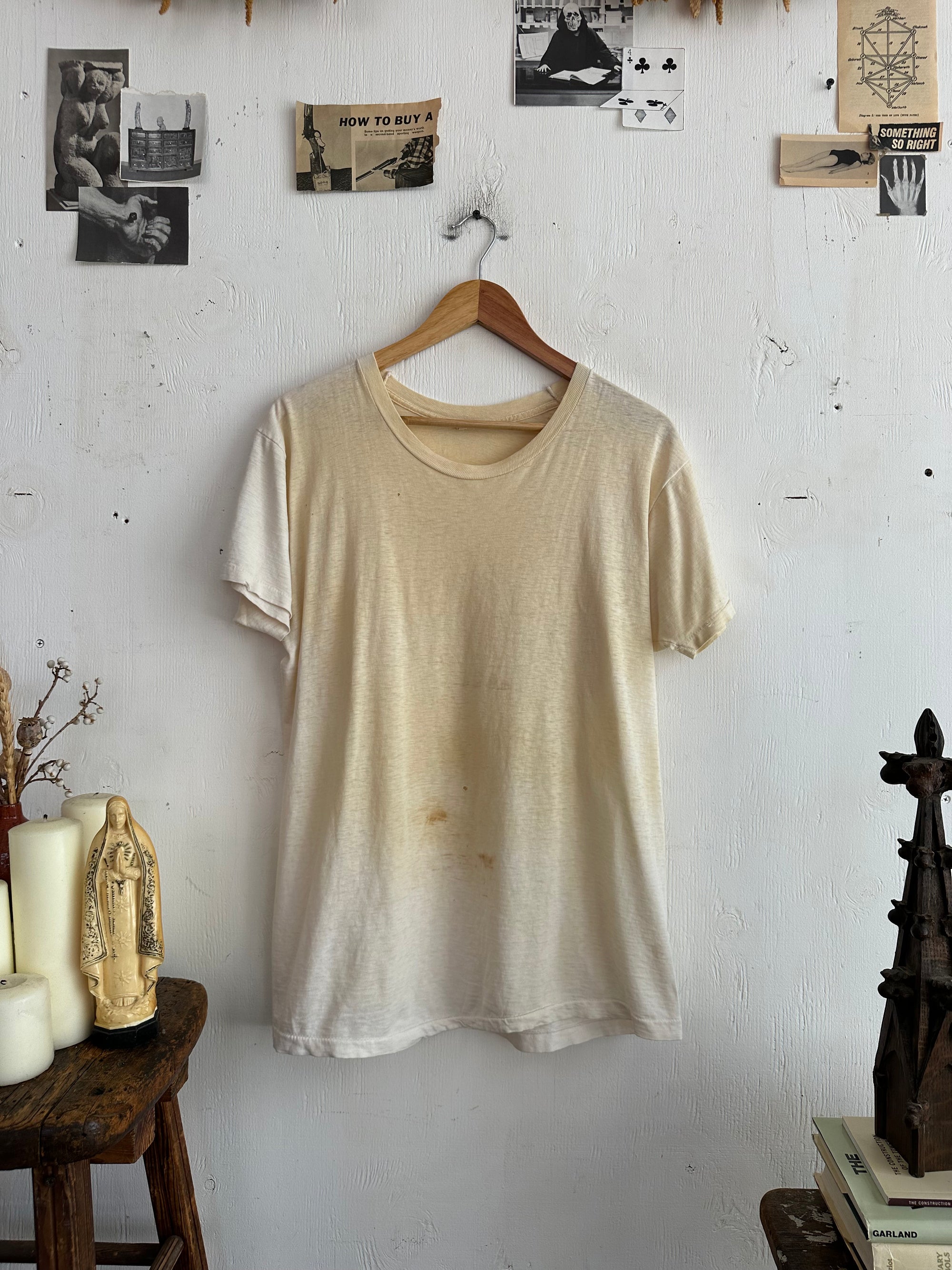 1980s Well Worn Fruit of the Loom White Tee