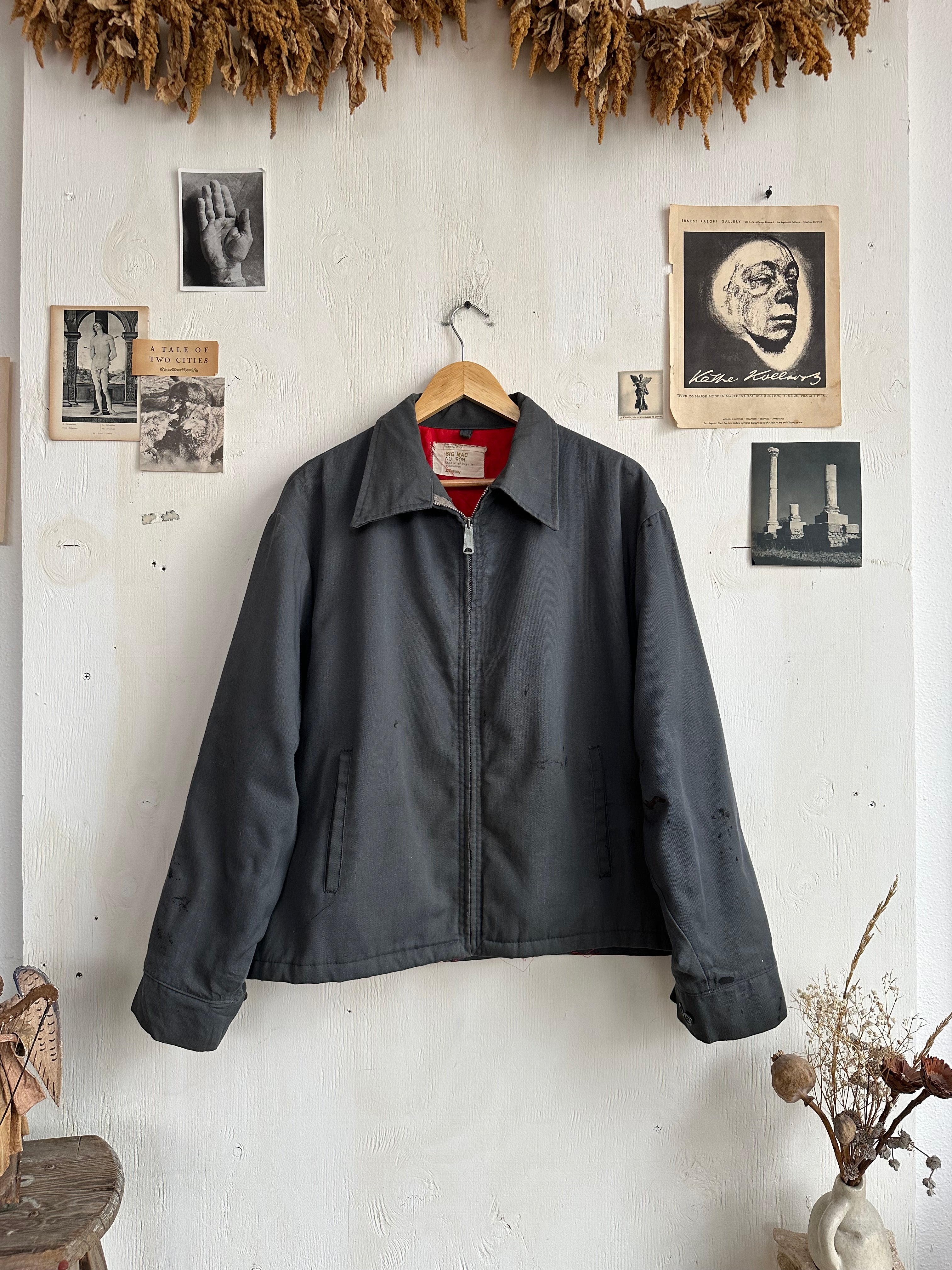 1970s Faded Black/Charcoal Bic Mac Work Jacket (Boxy XL)