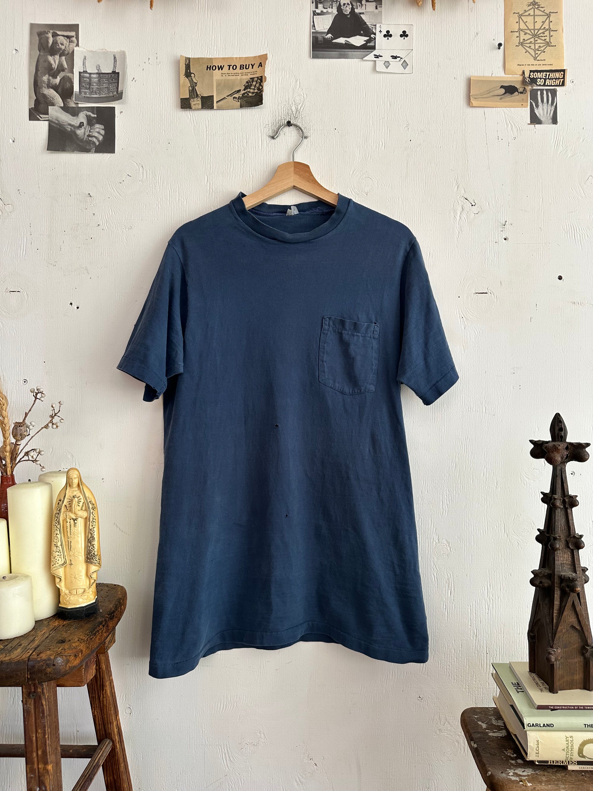 1990s Faded Cobalt Pocket Tee