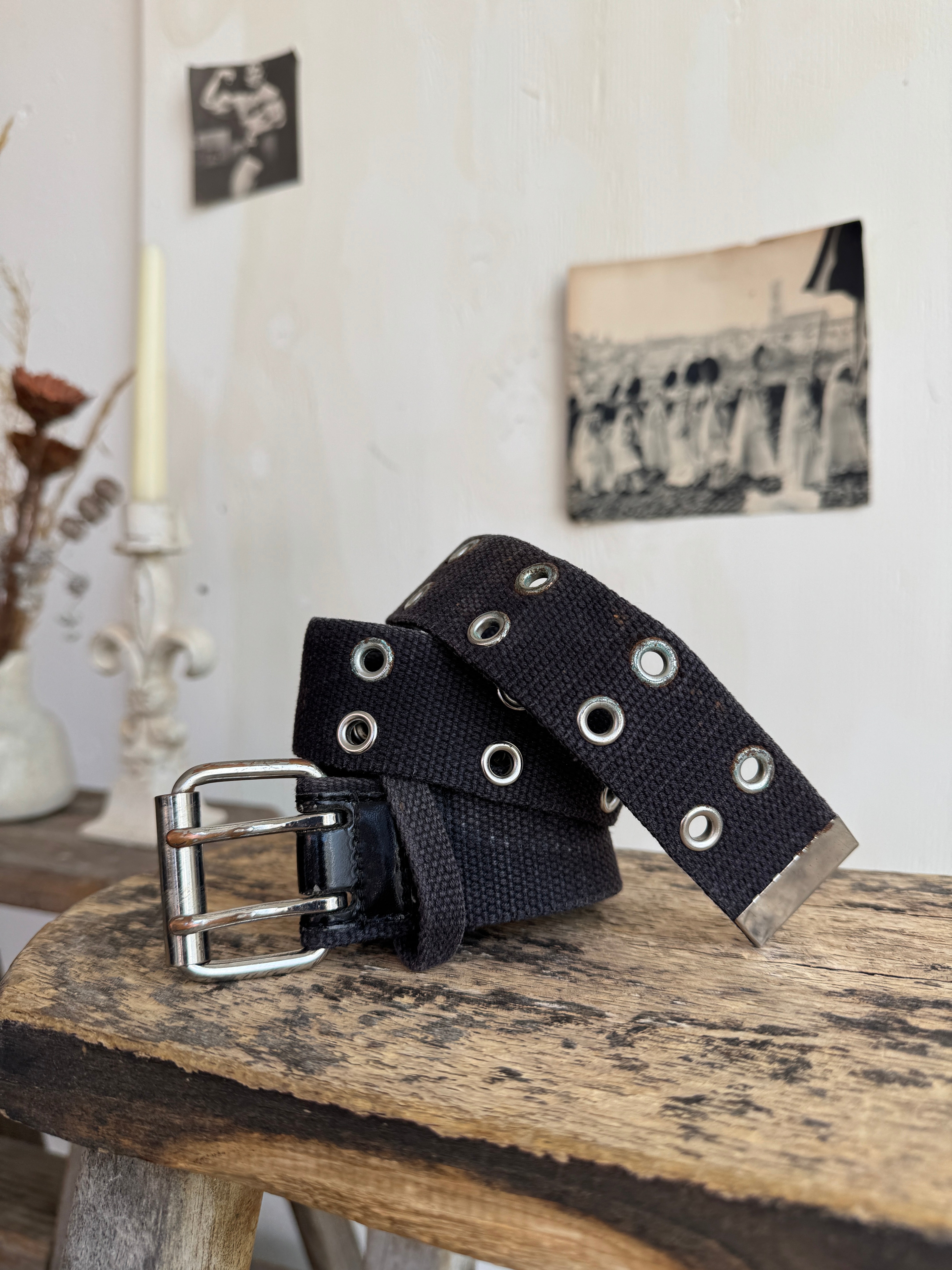 Sunfaded Well-Worn Double Prong Cloth Belt (30 - 36)