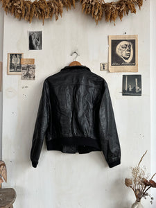 1980s Leather Jacket W/ Pins (Boxy S/M)