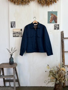 1970s Navy Blue Lined Work Jacket (M)