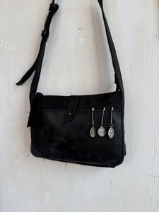 Vintage Leather Bag w/ Vintage Religious Pendants