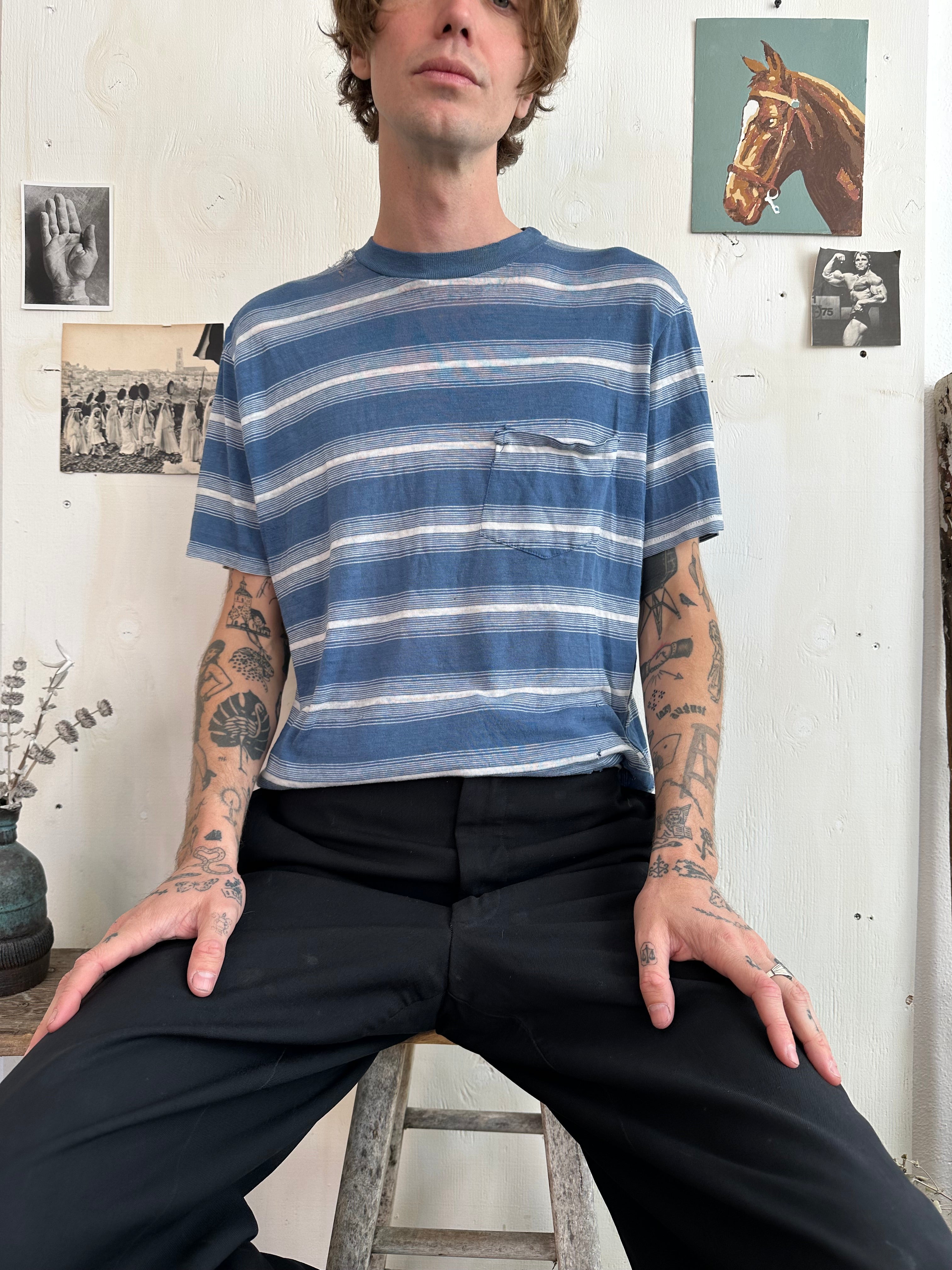 1960s Paper Thin Thrashed Striped Pocket Blank (L)
