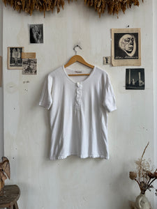 1960s Well Worn Terry Cloth Henley (M)