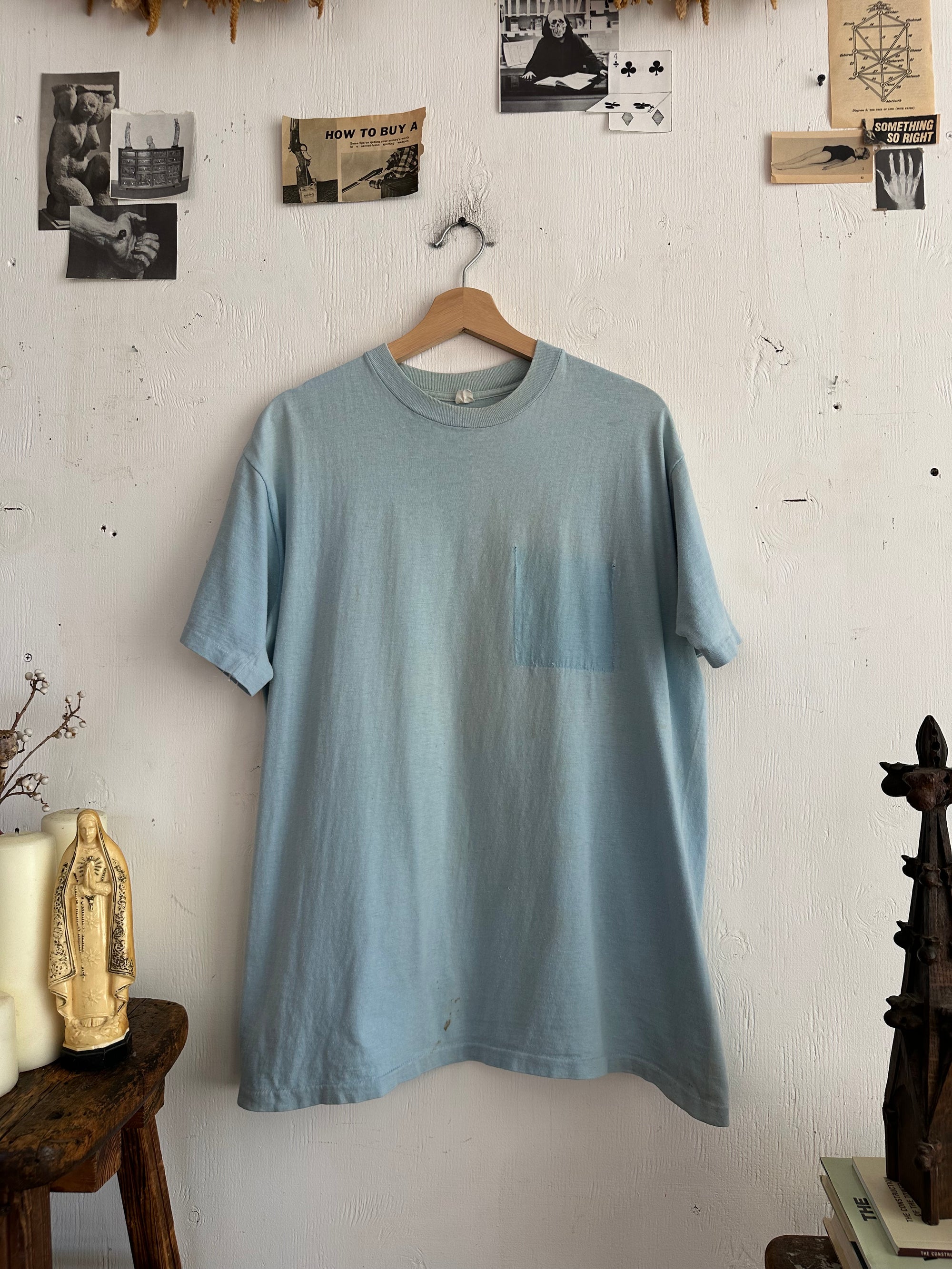 1990s Sunfaded Light Blue T-Shirt