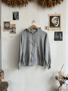 1980s Well-Worn Heather Grey Zip-Up (S/M)