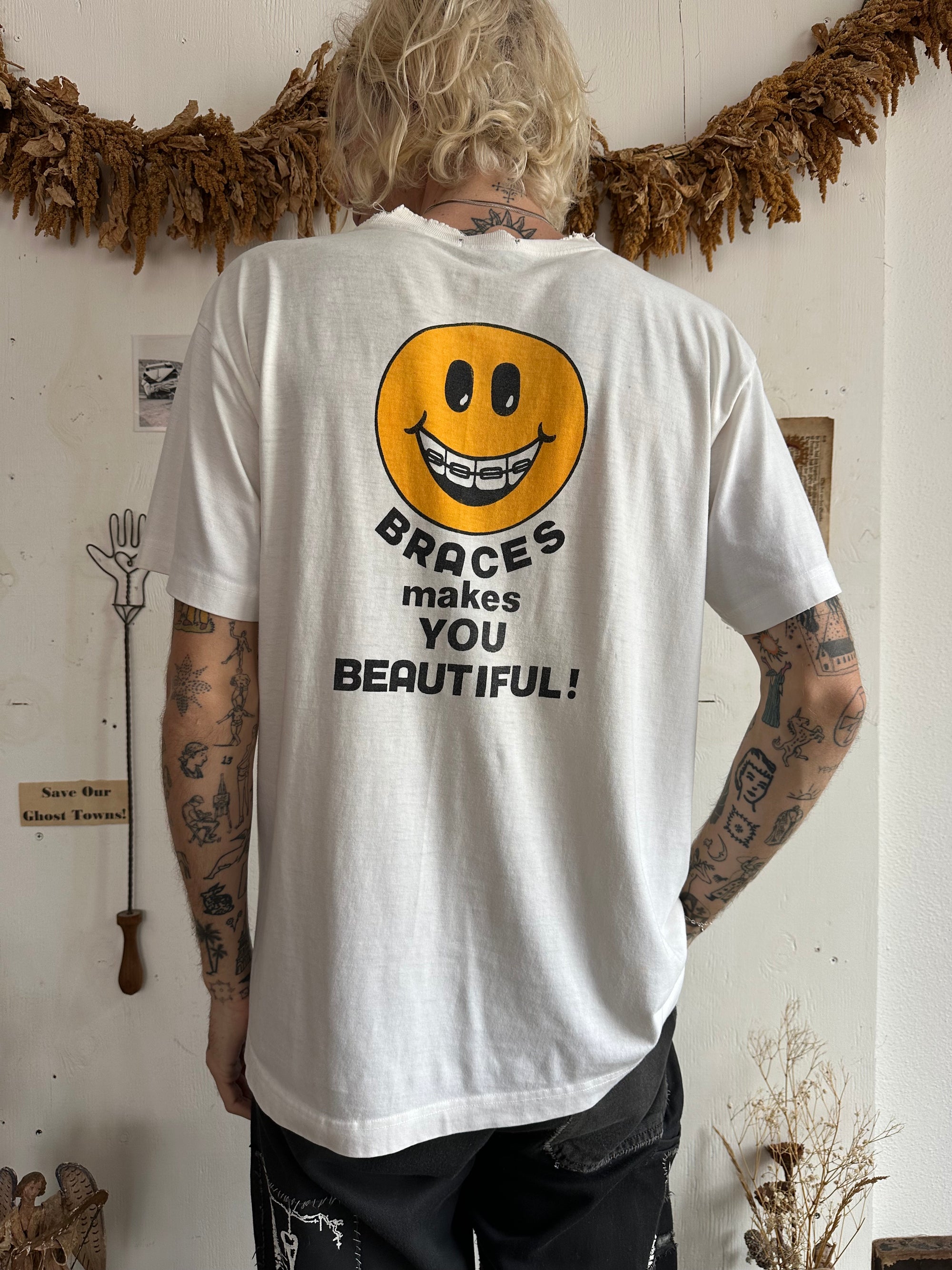 1990s Well Worn Braces Tee